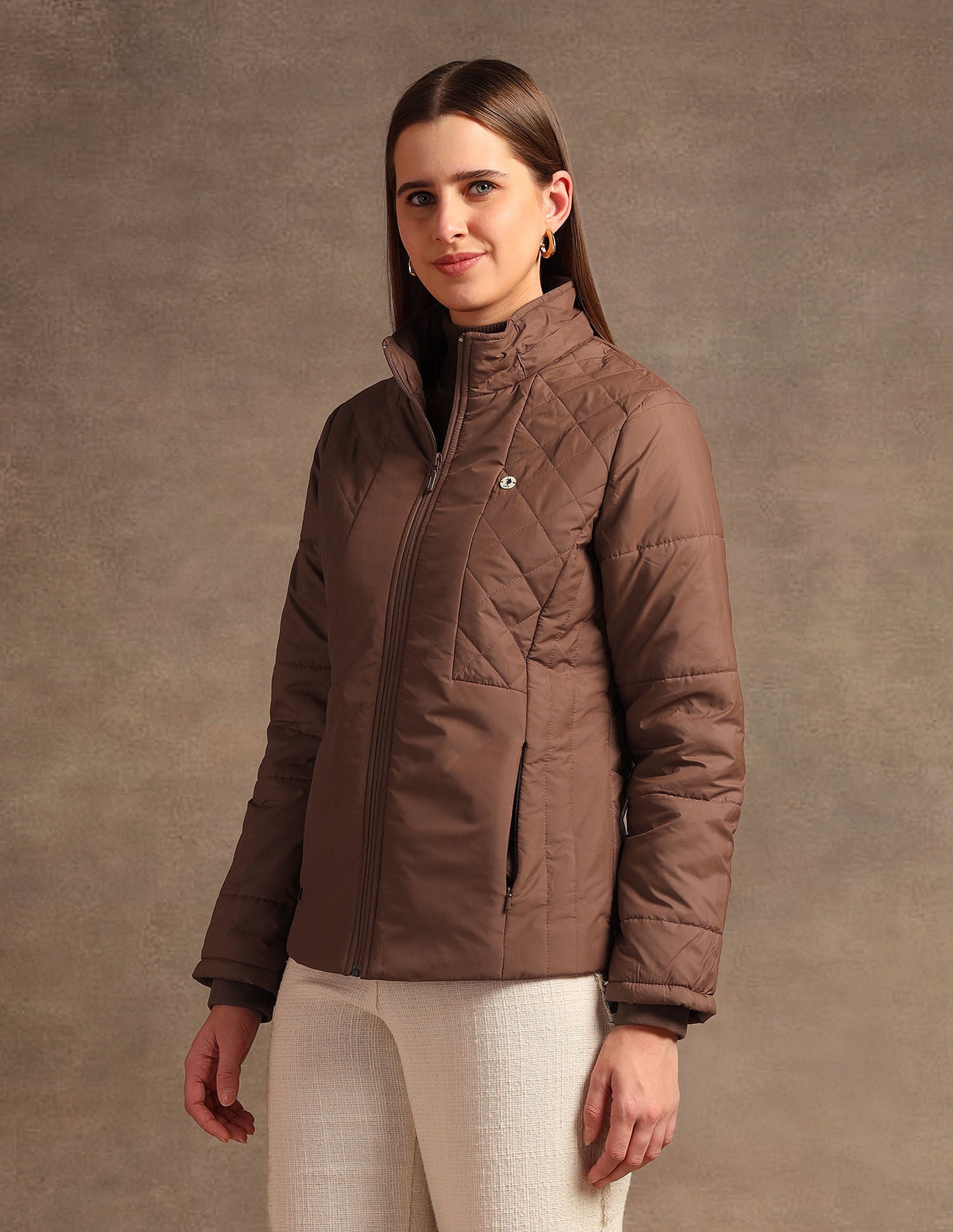 Hooded Solid Padded Jacket Brown - U.S. POLO ASSN. | Large