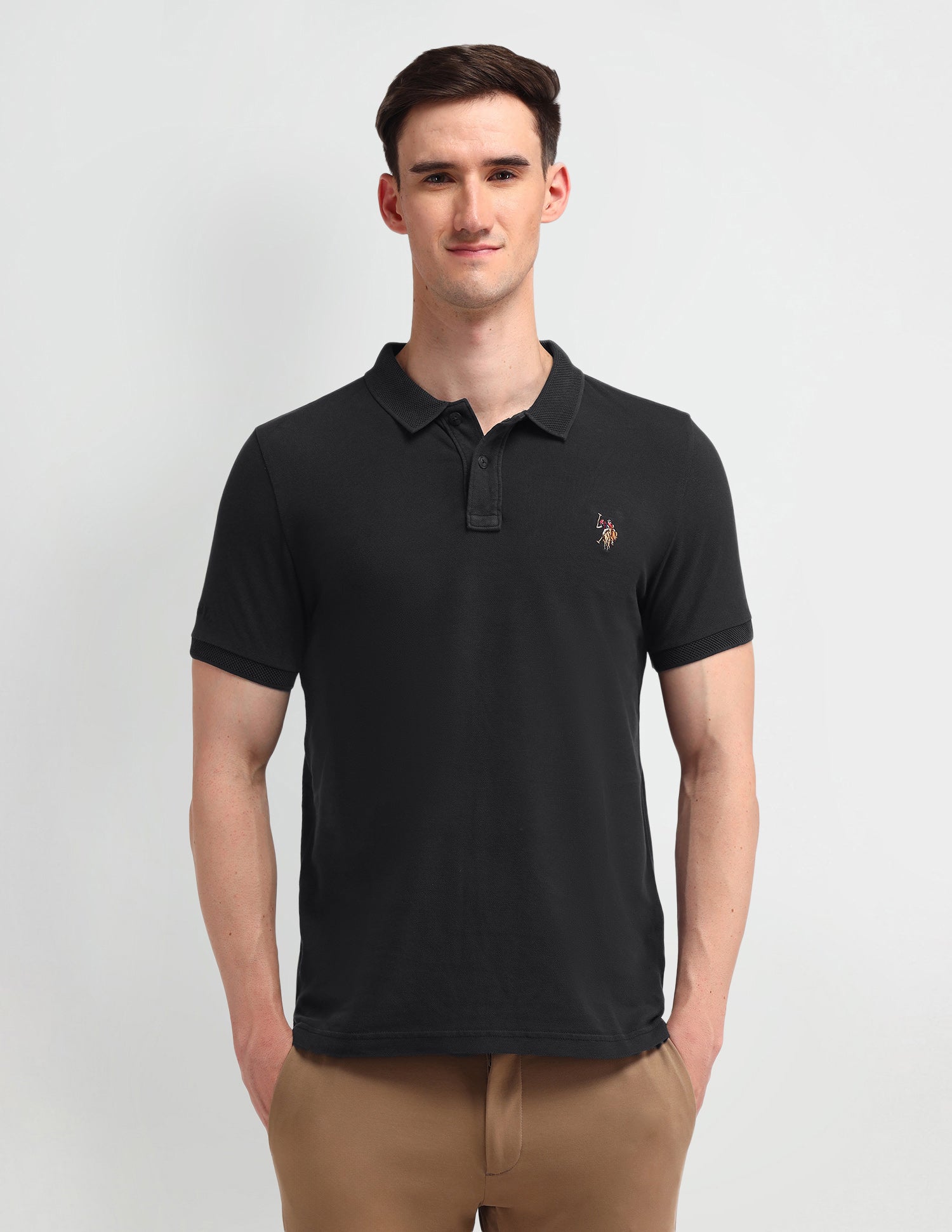 Solid Muscle Fit Polo Shirt Grey - U.S. POLO ASSN. | Large