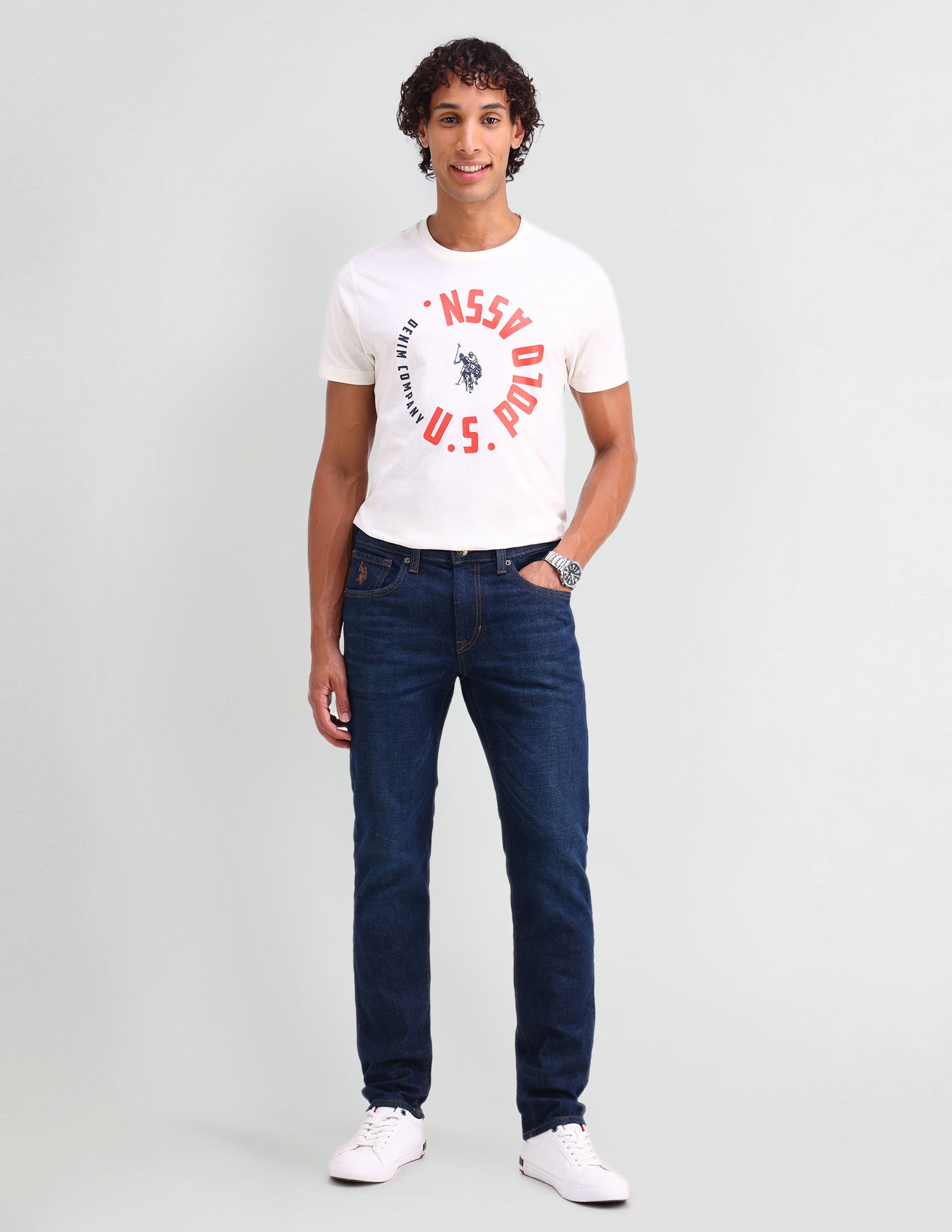 Brandon Slim Tapered Fit Blue Jeans Blue - U.S. POLO ASSN. | Large