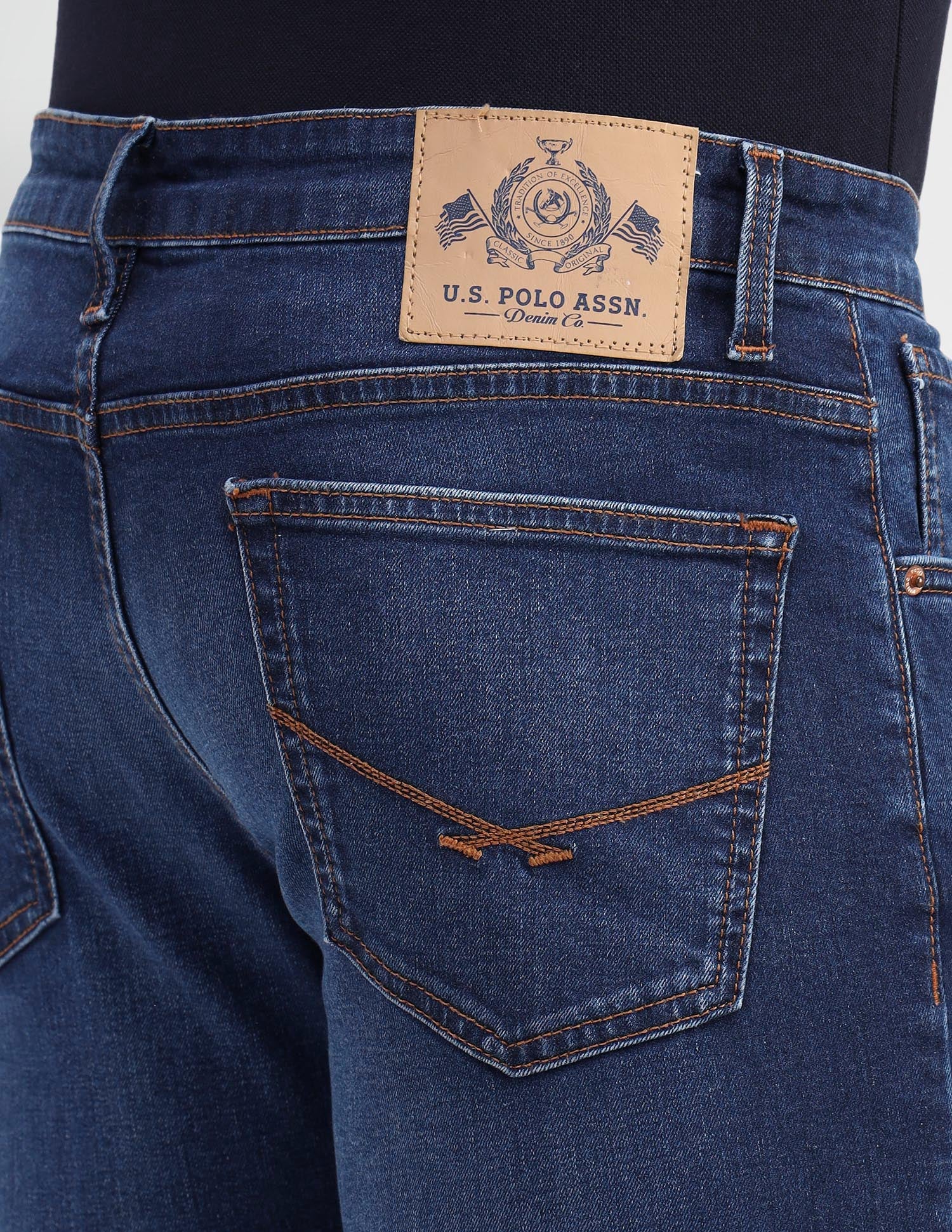 Brandon Slim Tapered Fit Blue Jeans Blue - U.S. Polo Assn. India | Large