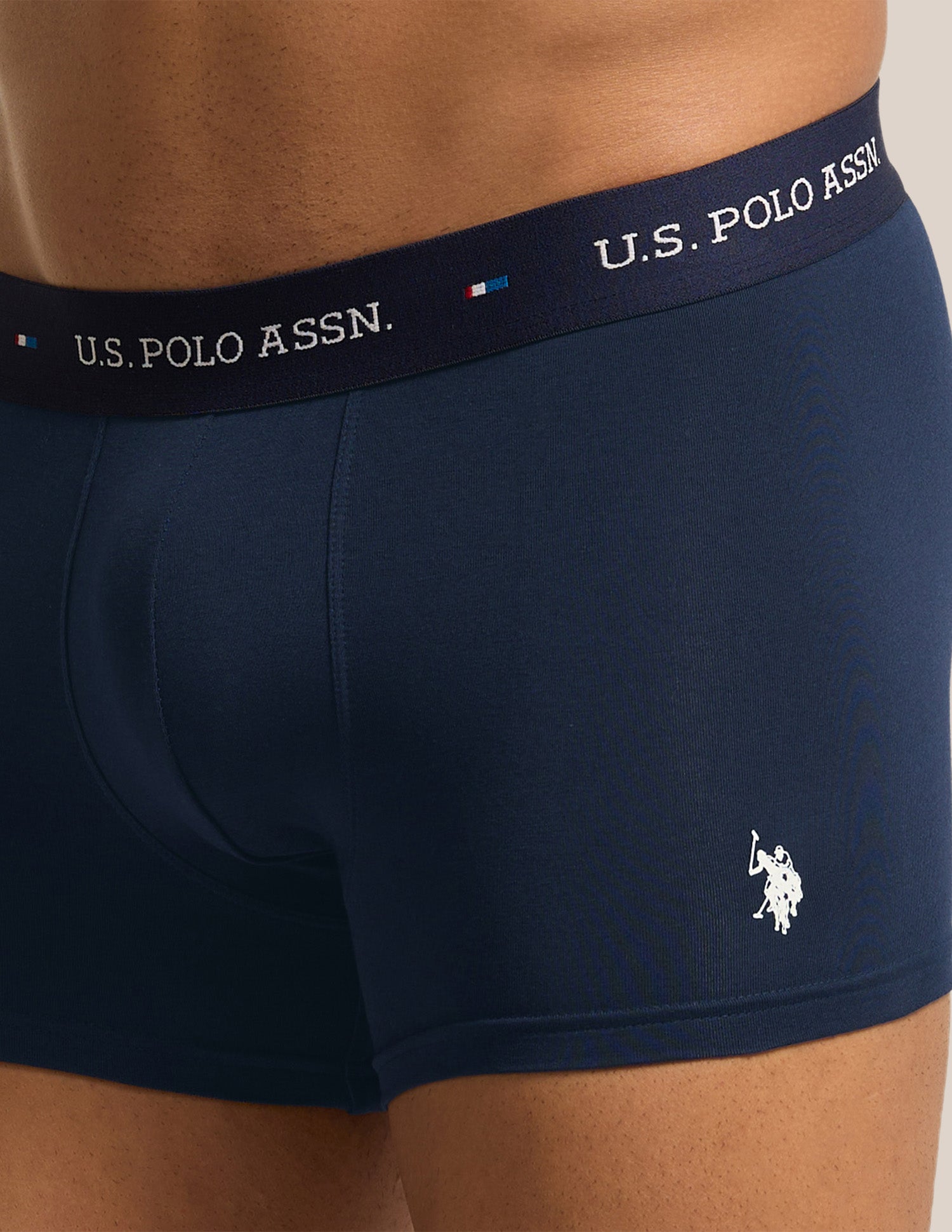 Breathable Cotton Stretch OET25 Trunks - Pack of 3 Red|Moonlight Blue - U.S. Polo Assn. India | Large
