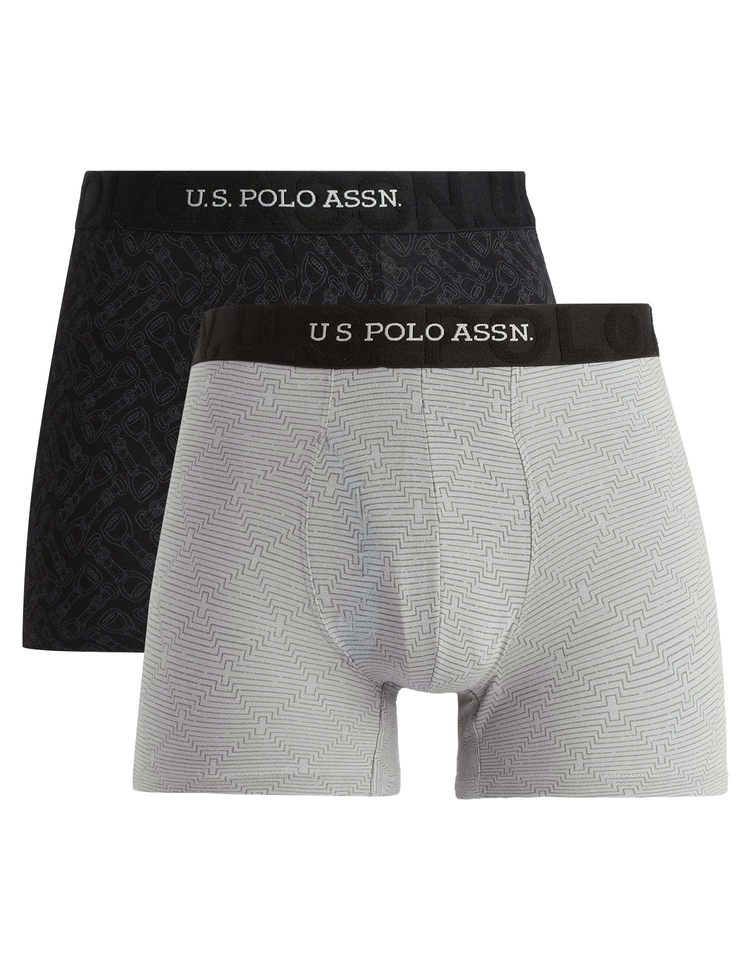 Printed Cotton Stretch Essential OET23 Trunk - Pack Of 2 Black/Flint Grey - U.S. Polo Assn. India | Large