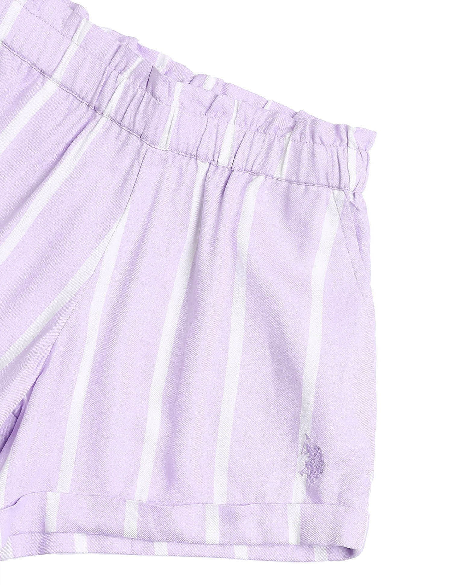 Girls Vertical Striped Co-Ords Purple - U.S. POLO ASSN. | Large