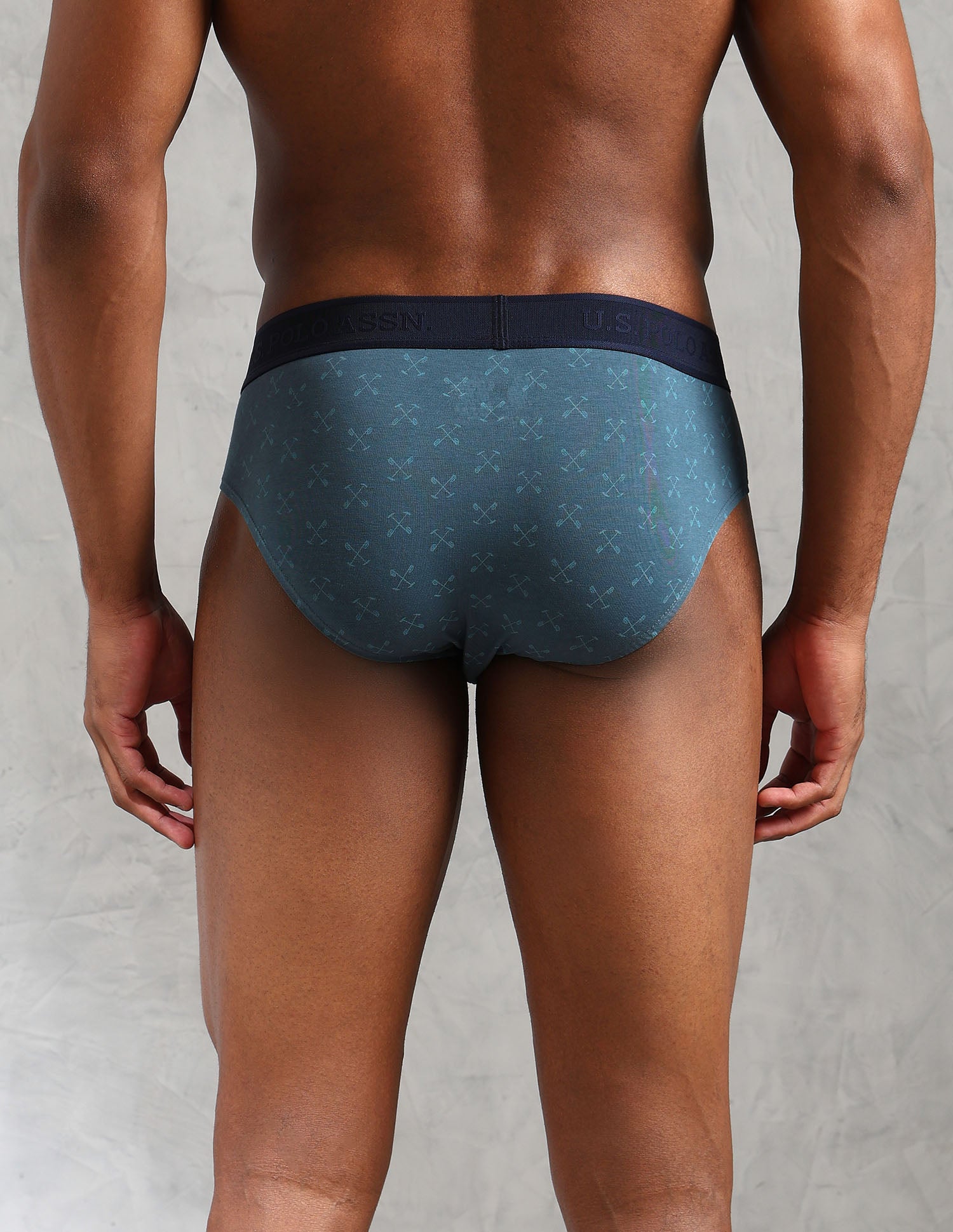 Low Rise Printed OEB16 Briefs - Pack Of 3 Navy, White and Stargazer - U.S. POLO ASSN. | Large