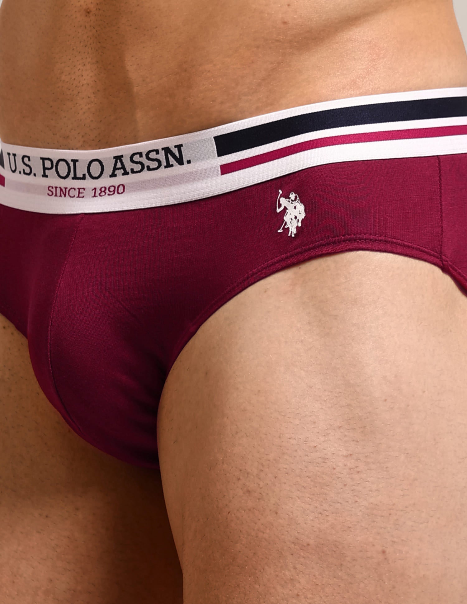 Solid Cotton I006-P5 Briefs - Pack Of 5 Multi-colour - U.S. Polo Assn. India | Large