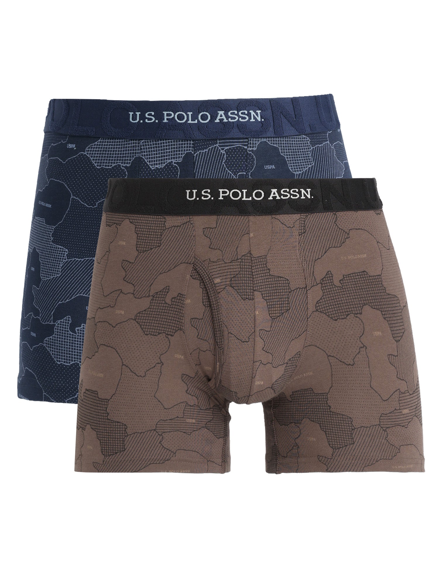 Printed Cotton Stretch Essential OET22 Long Trunk - Pack Of 2 Oceana/Bracken - U.S. Polo Assn. India | Large