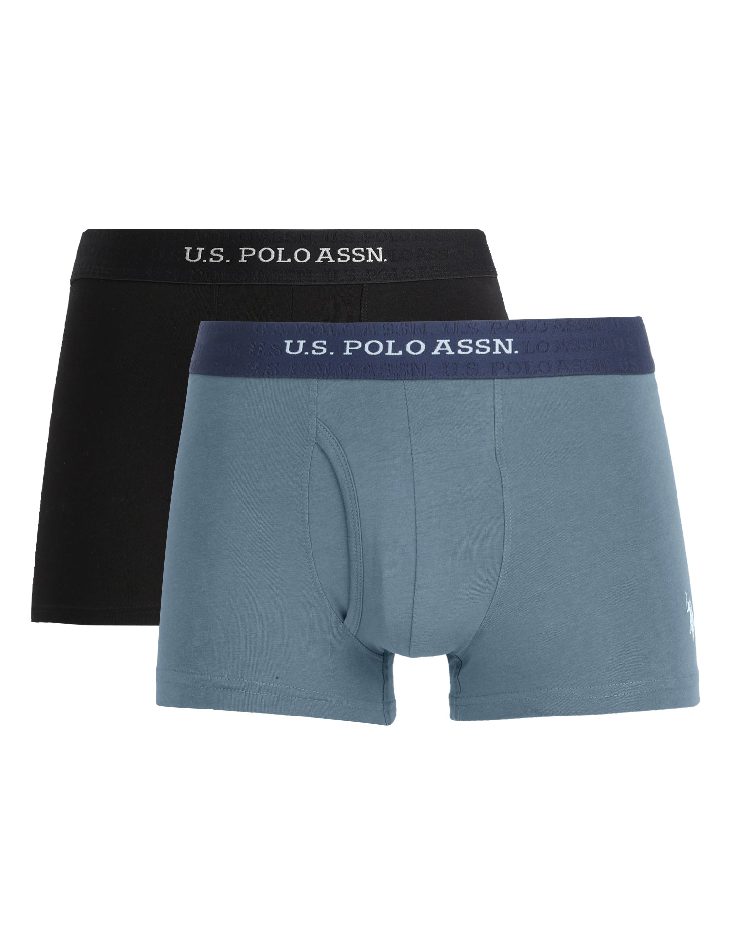 Cotton Stretch Antimicrobial OET21 Trunk - Pack Of 2 Black/Stromy Weather - U.S. Polo Assn. India | Large