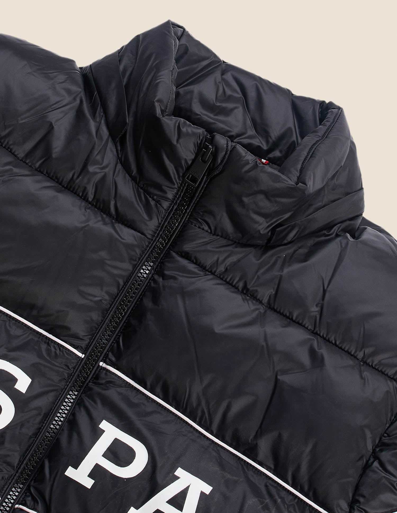 Colourblocked Regular Fit Puffer Jacket Black - U.S. Polo Assn. India | Large