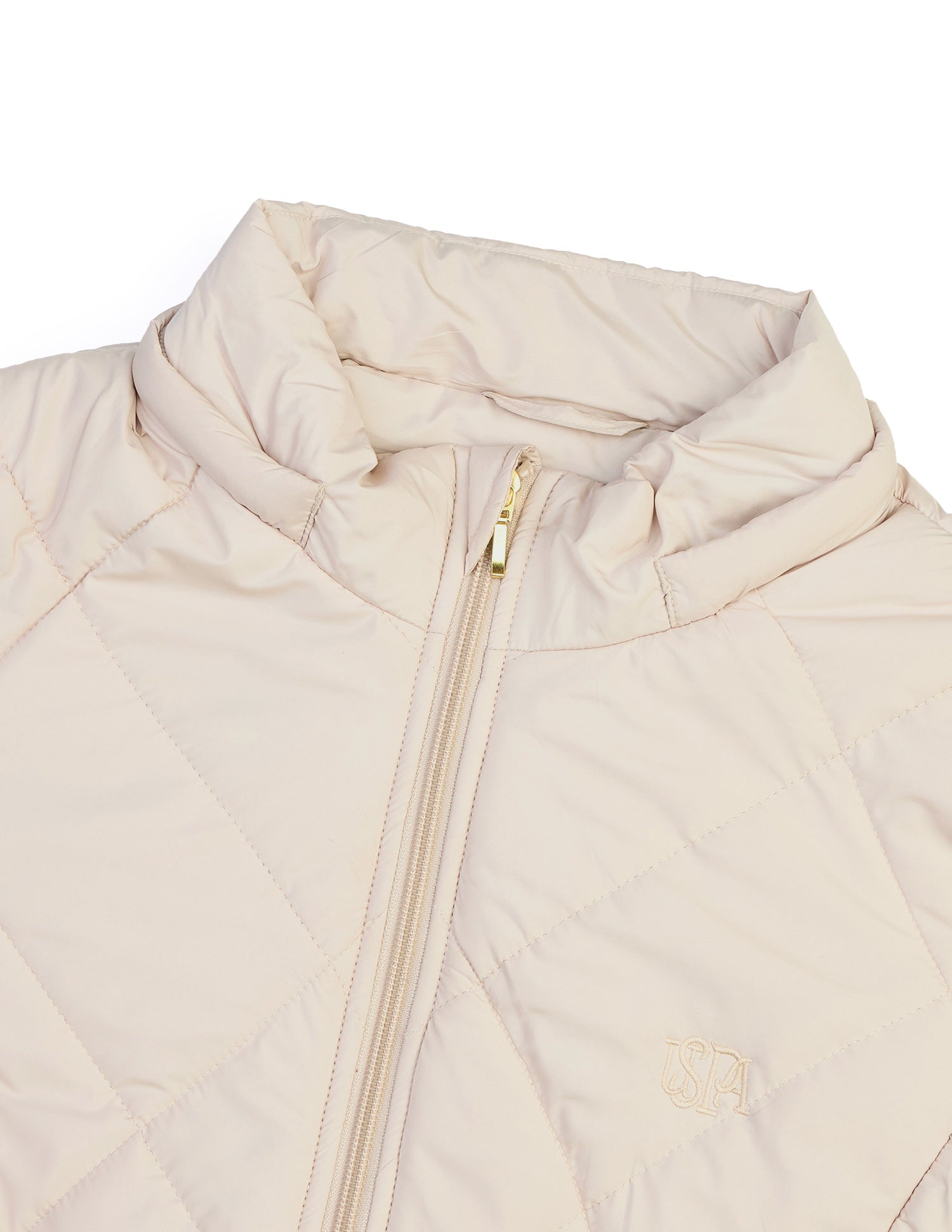 Longline Detachable Hood Quilted Jacket Ecru - U.S. Polo Assn. India | Large