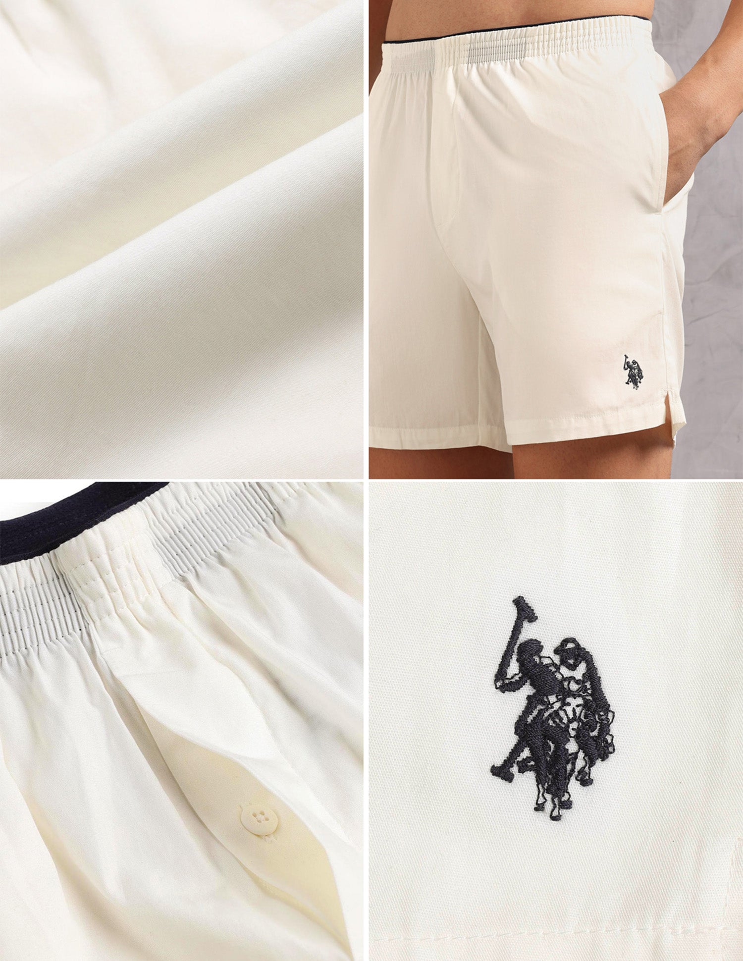 Breathable Solid OEX13 Boxers - Pack Of 1 Snow White - U.S. POLO ASSN. | Large