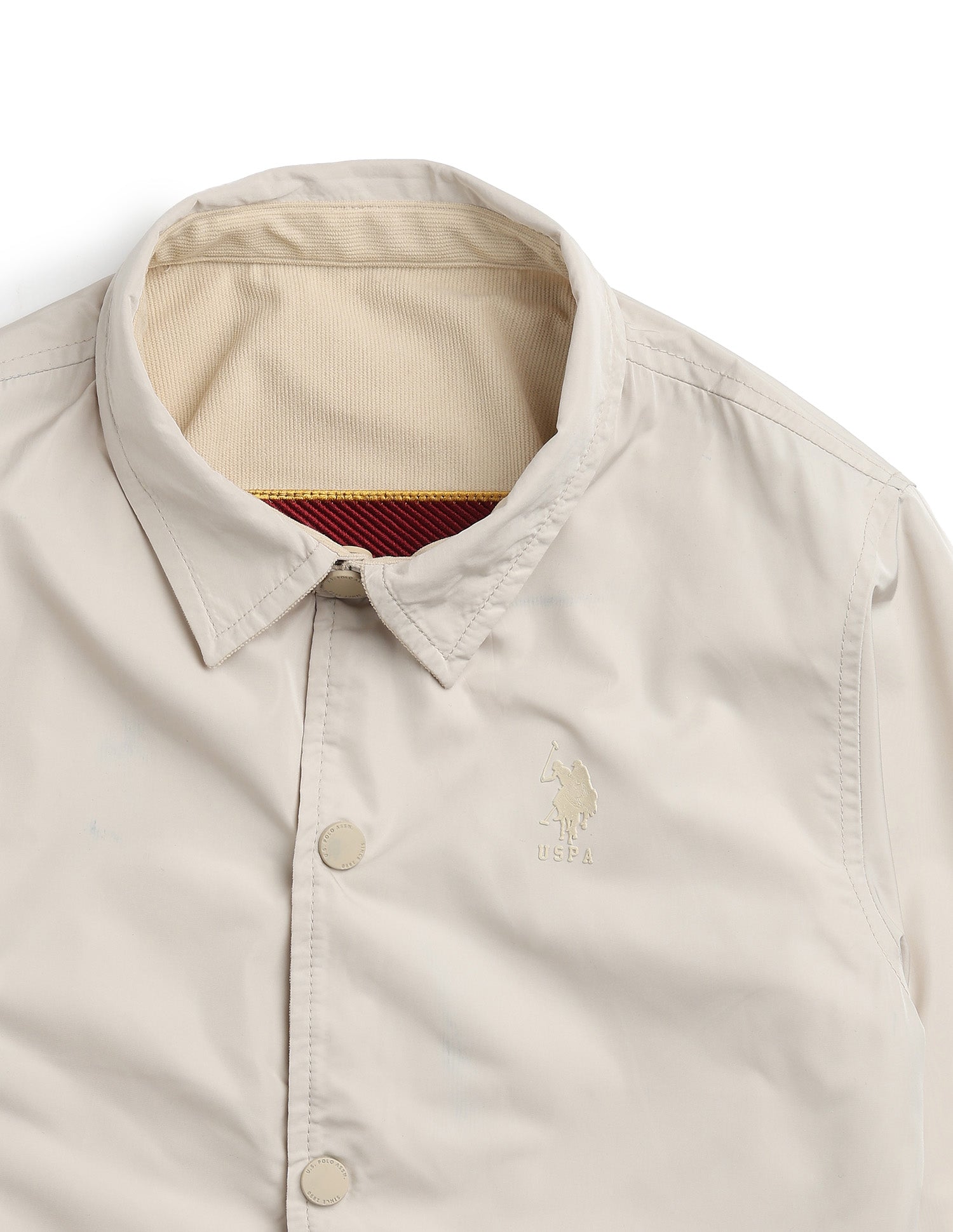 Boys Colourblocked Brand Embroidered Reversible Jacket Beige - U.S. Polo Assn. India | Large