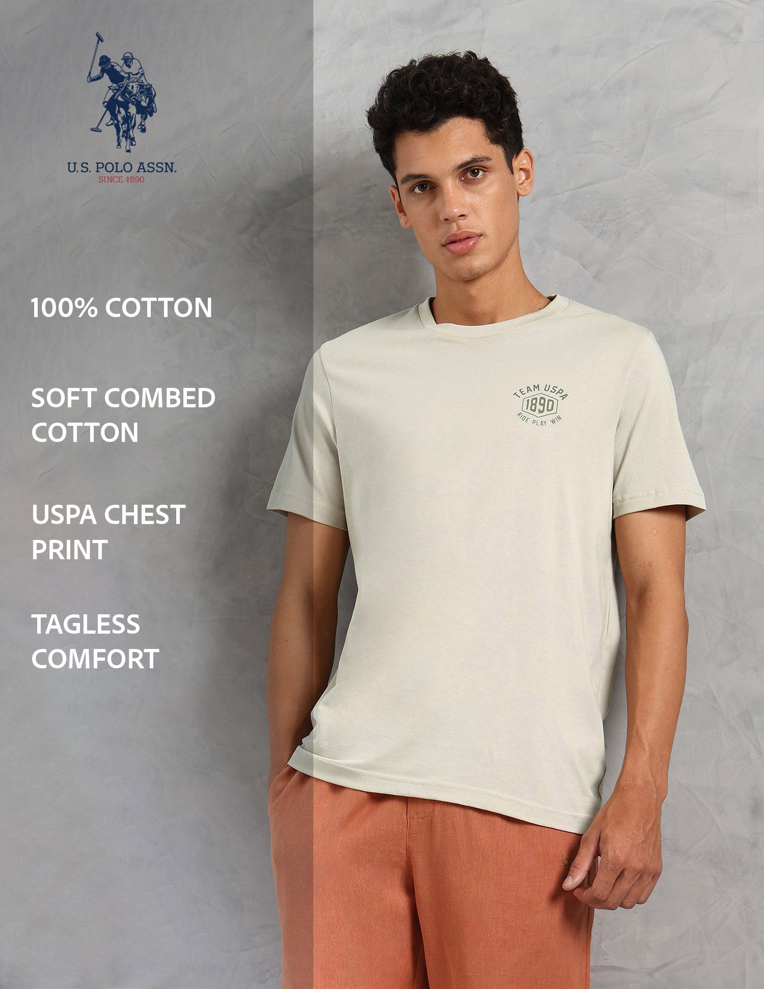 Comfort Fit Solid Cotton IYAL Lounge T-Shirt - Pack Of 2 Deep Green and Deep Grey - U.S. POLO ASSN. | Large