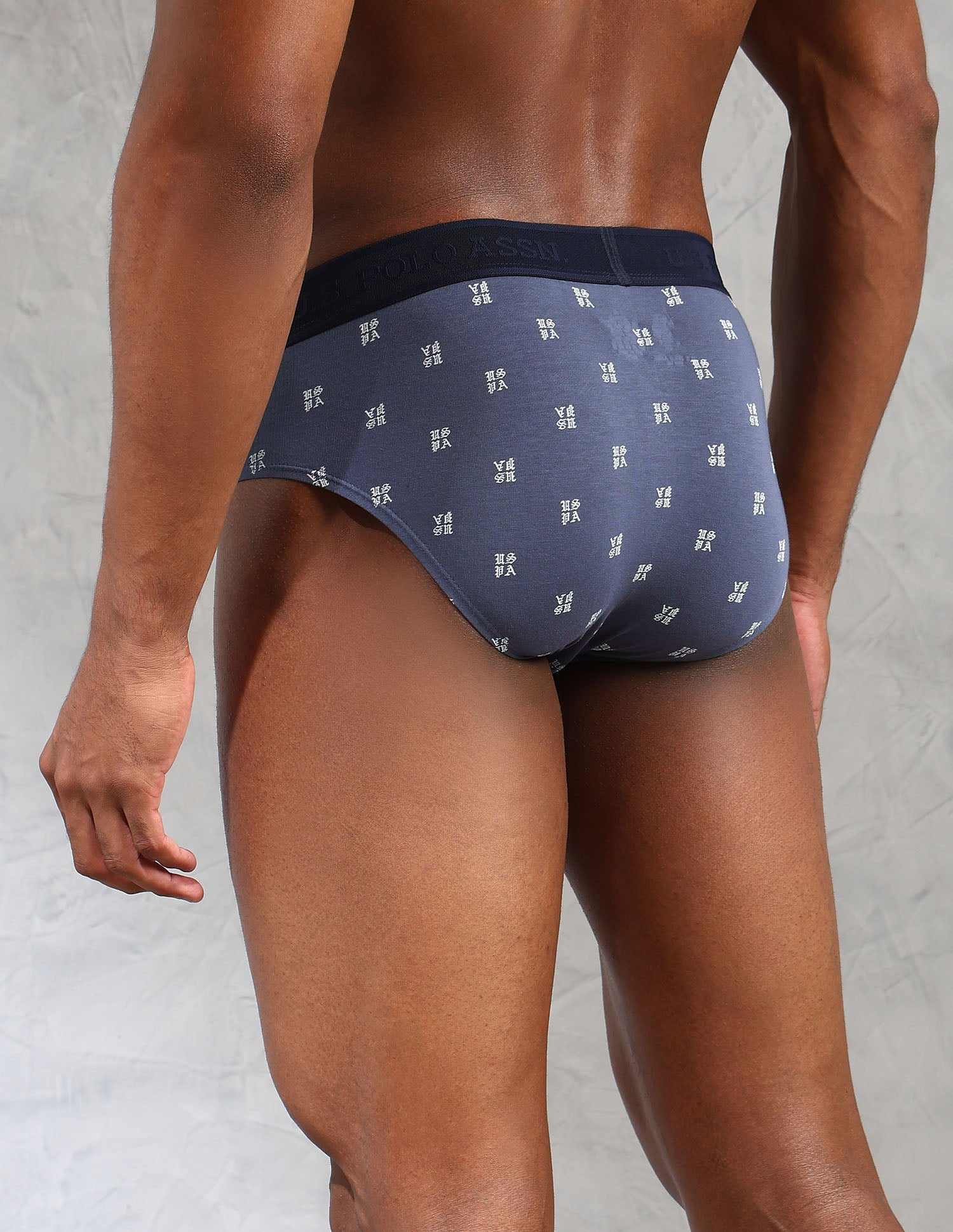 Low Rise Printed OEB16 Briefs - Pack Of 3 Grisaille, Picante and Uspa Black - U.S. POLO ASSN. | Large