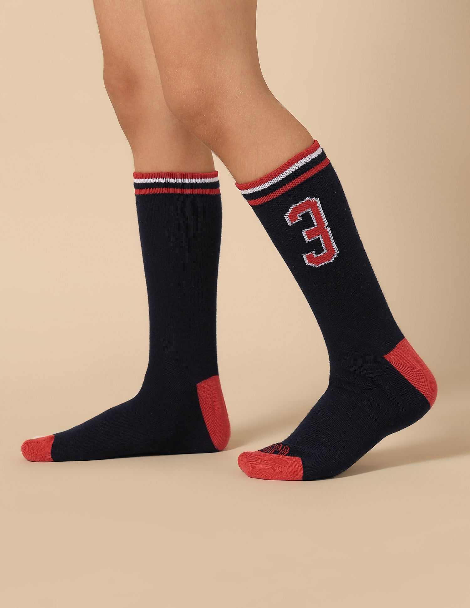 Boys Mid-Calf Length KS003 Socks - Pack Of 3 Skydiver/White/Blue - U.S. POLO ASSN. | Large