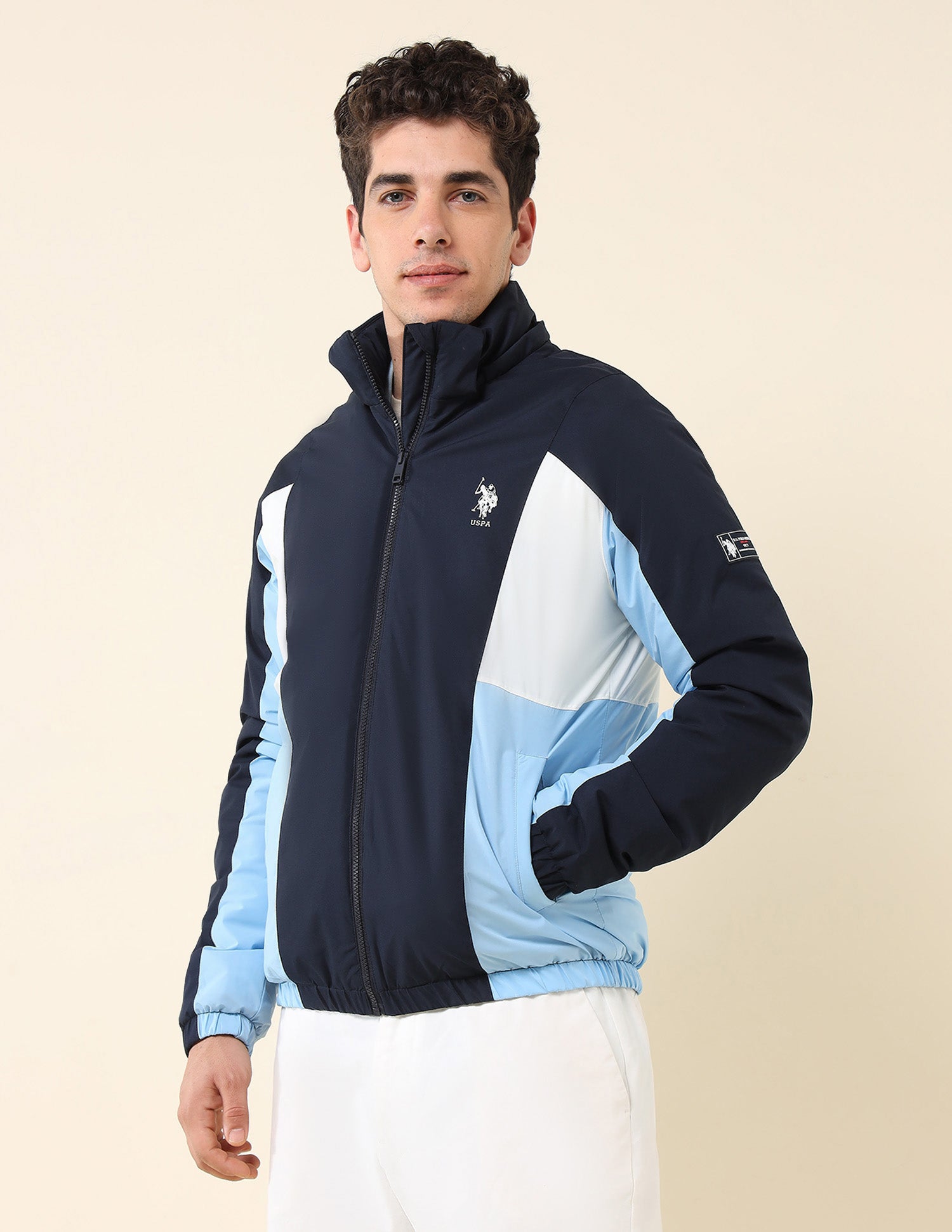 High Neck Regular Fit Jacket Navy - U.S. Polo Assn. India | Large