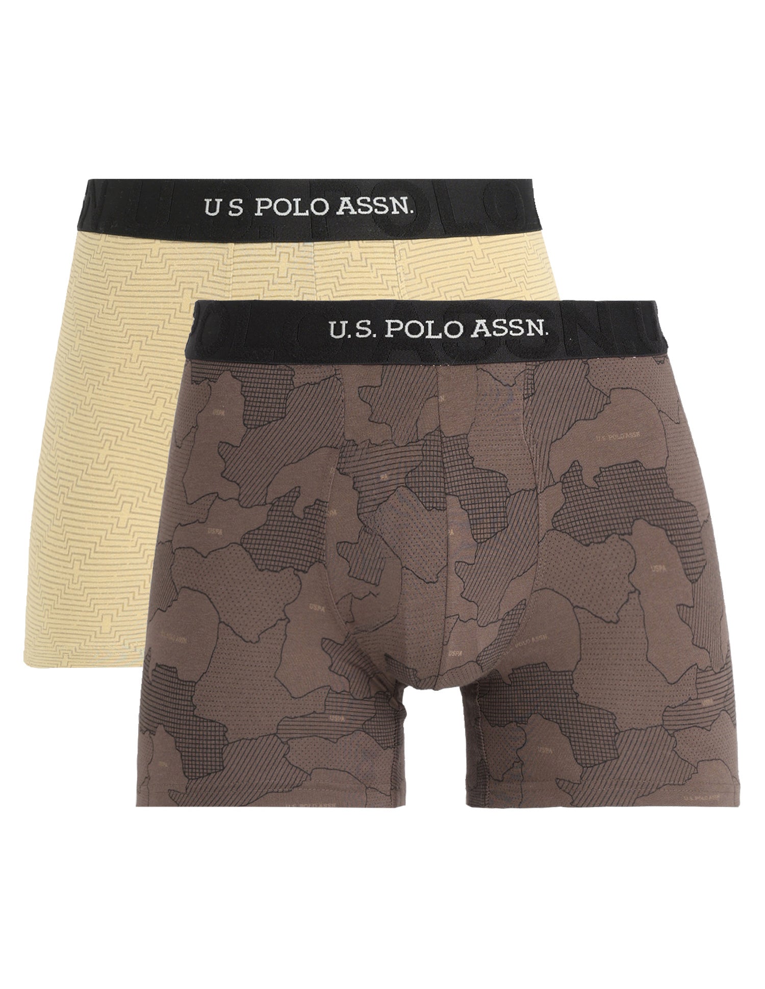 Printed Cotton Stretch Essential OET23 Trunk - Pack Of 2 Pale Olive Green/Bracken - U.S. Polo Assn. India | Large
