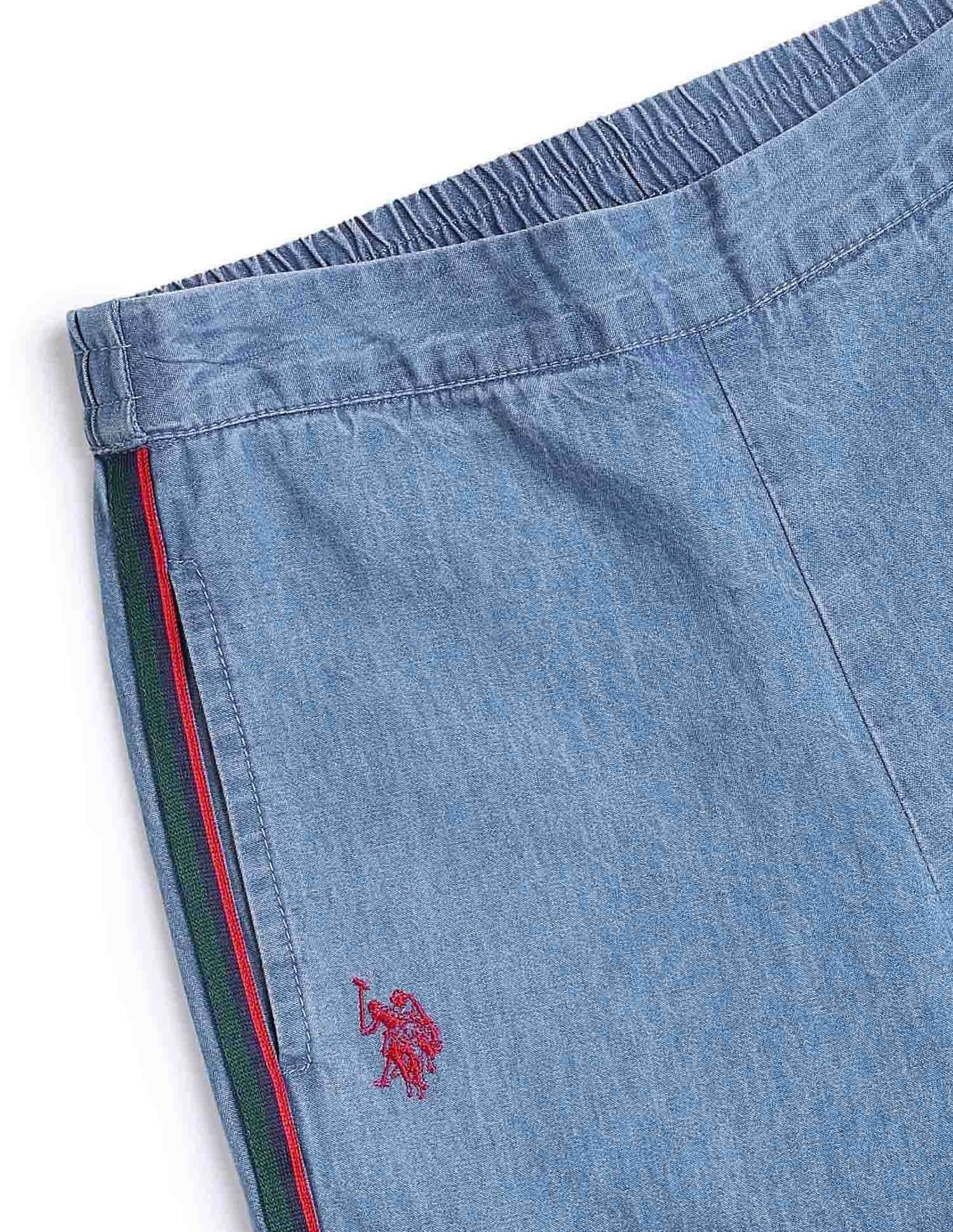 Girls Denim Solid Co-Ords Blue - U.S. POLO ASSN. | Large