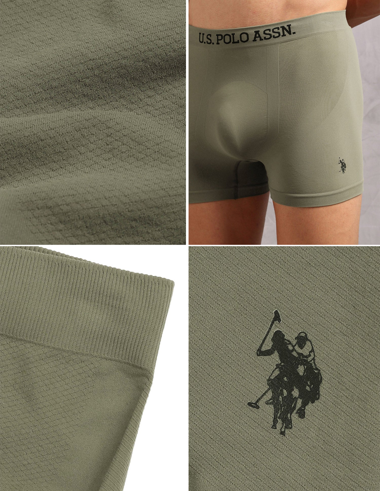 Breathable Stretch Comfort AT003 Trunks - Pack of 1 Olive - U.S. POLO ASSN. | Large