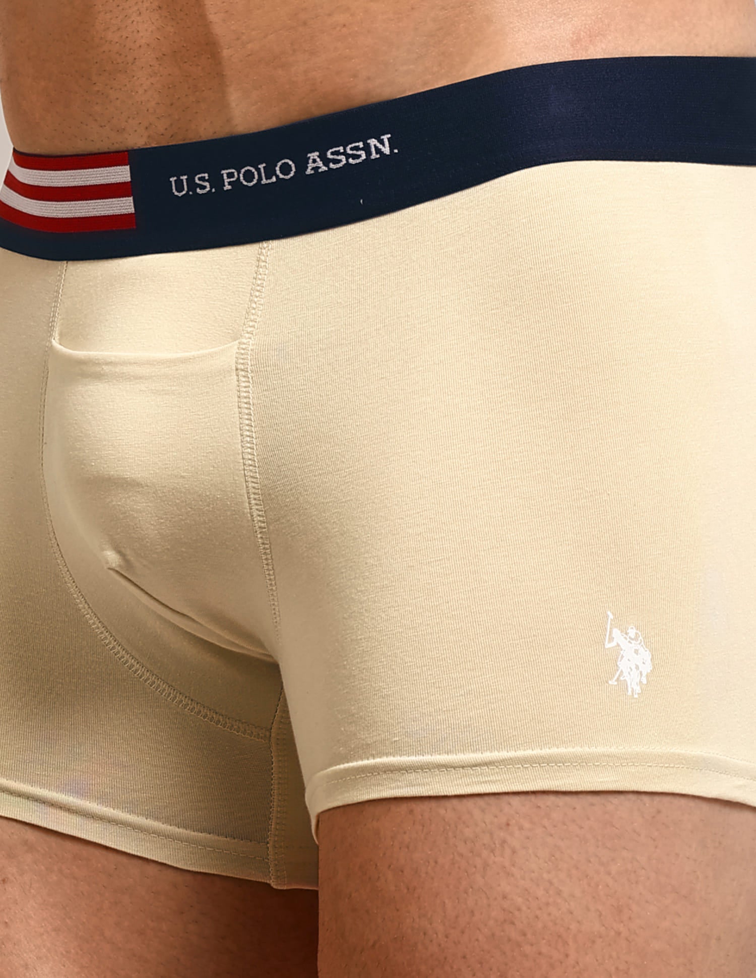 Solid Elastic Waistband OET06-P5 Trunks - Pack Of 5 Multi-colour - U.S. Polo Assn. India | Large