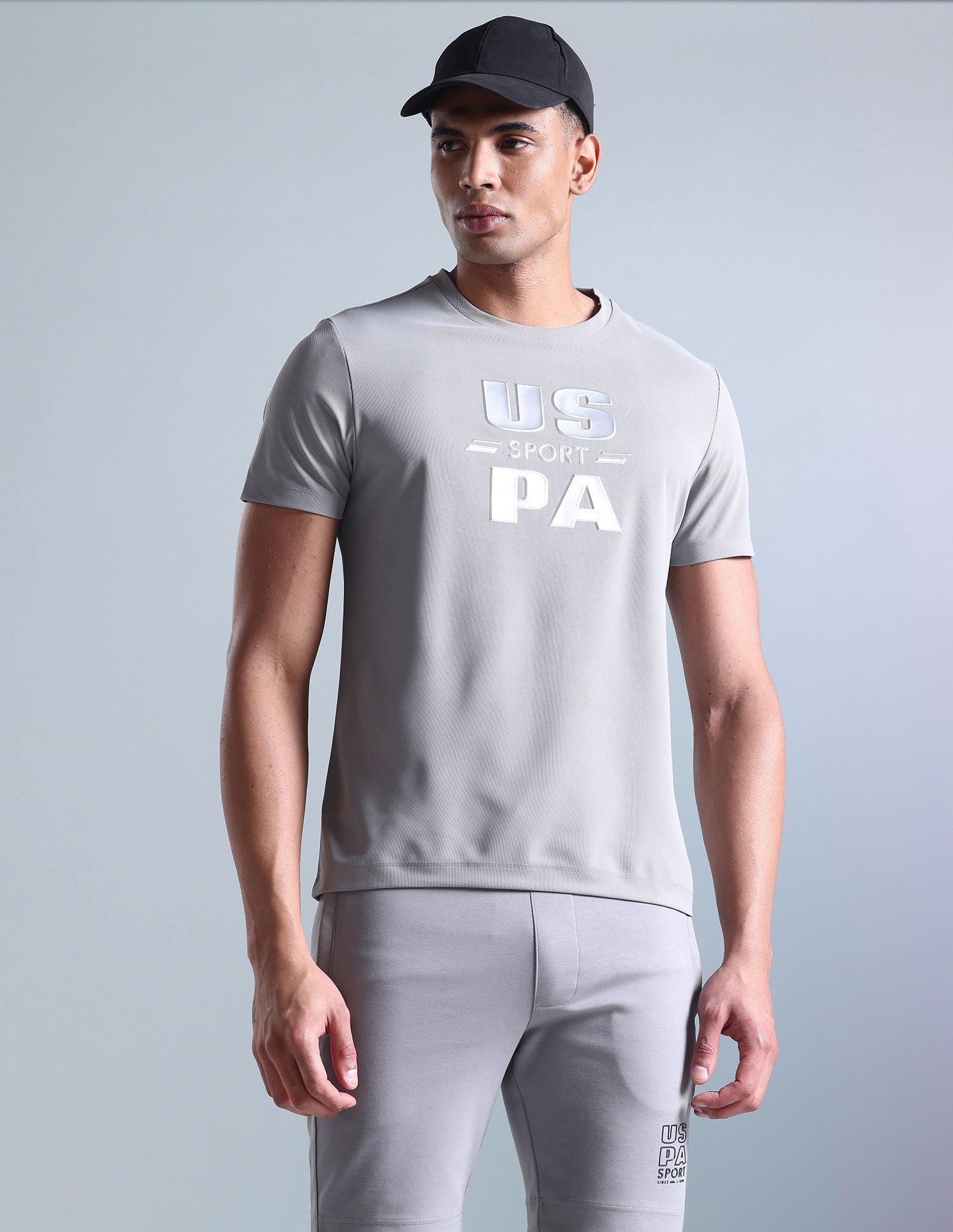 Brand Print Slim T-Shirt Grey - U.S. Polo Assn. India | Large