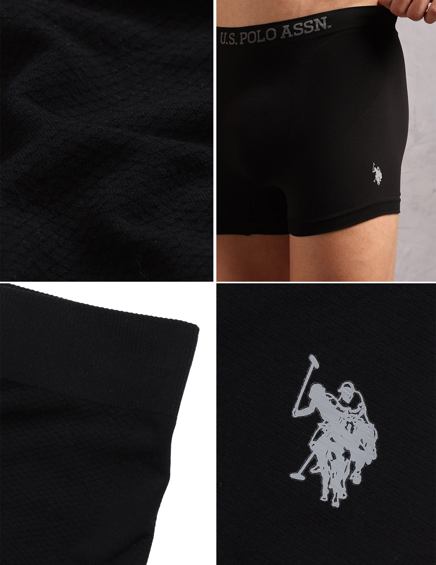 Breathable Stretch Comfort AT003 Trunks - Pack of 1 Black - U.S. POLO ASSN. | Large