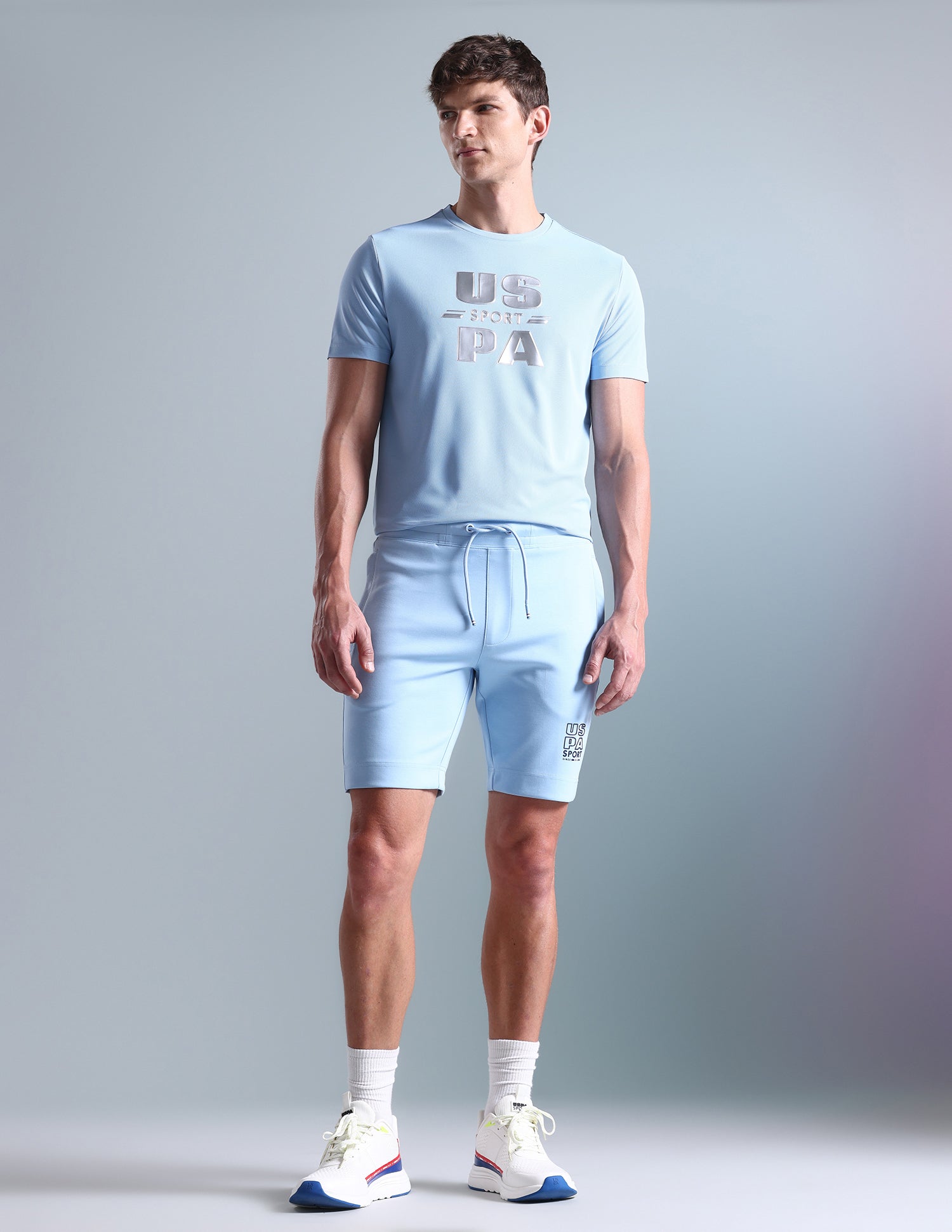 Solid Slim Fit Active Shorts Blue - U.S. Polo Assn. India | Large