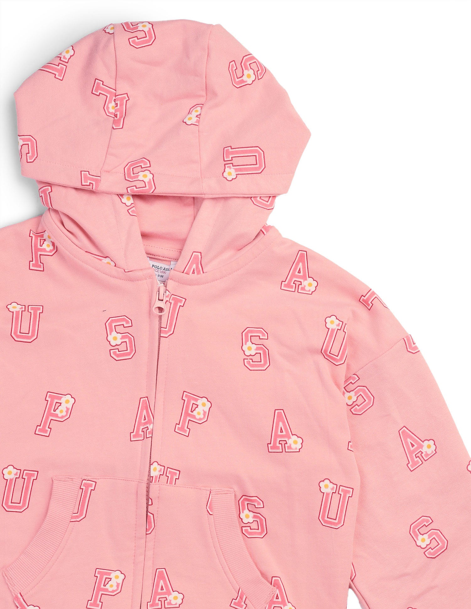 Girls Brand Printed Comfort Fit Sweatshirt Pink - U.S. POLO ASSN. | Large