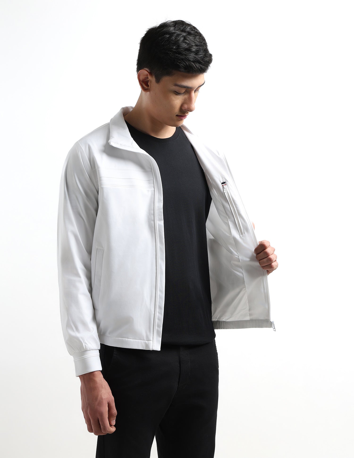 Solid Regular Fit Jacket White - U.S. POLO ASSN. | Large