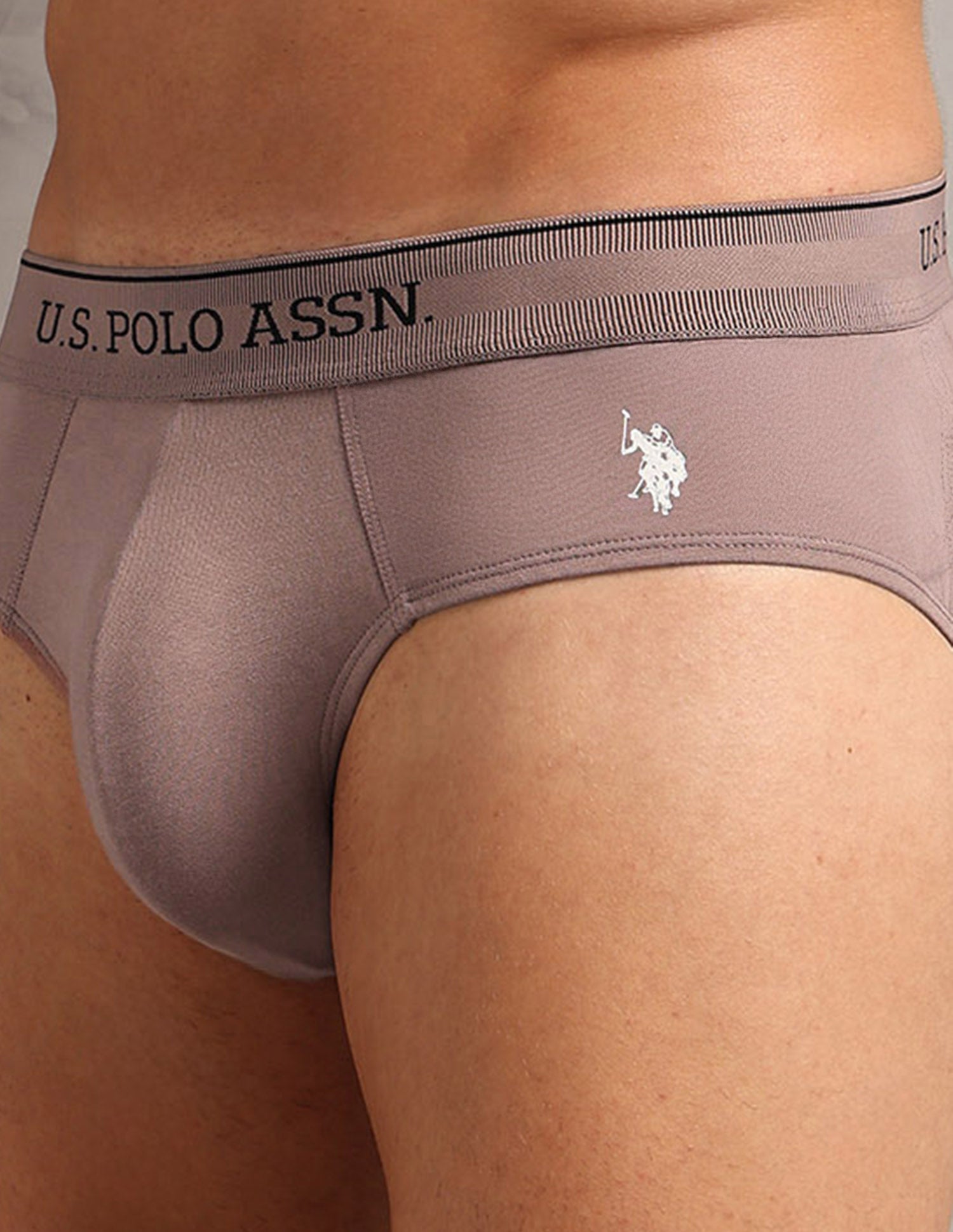 Moisture Wicking Cotton OEB17 Briefs - Pack Of 3 Aop Granite Gree, Aop Stone Blue and Antler - U.S. POLO ASSN. | Large