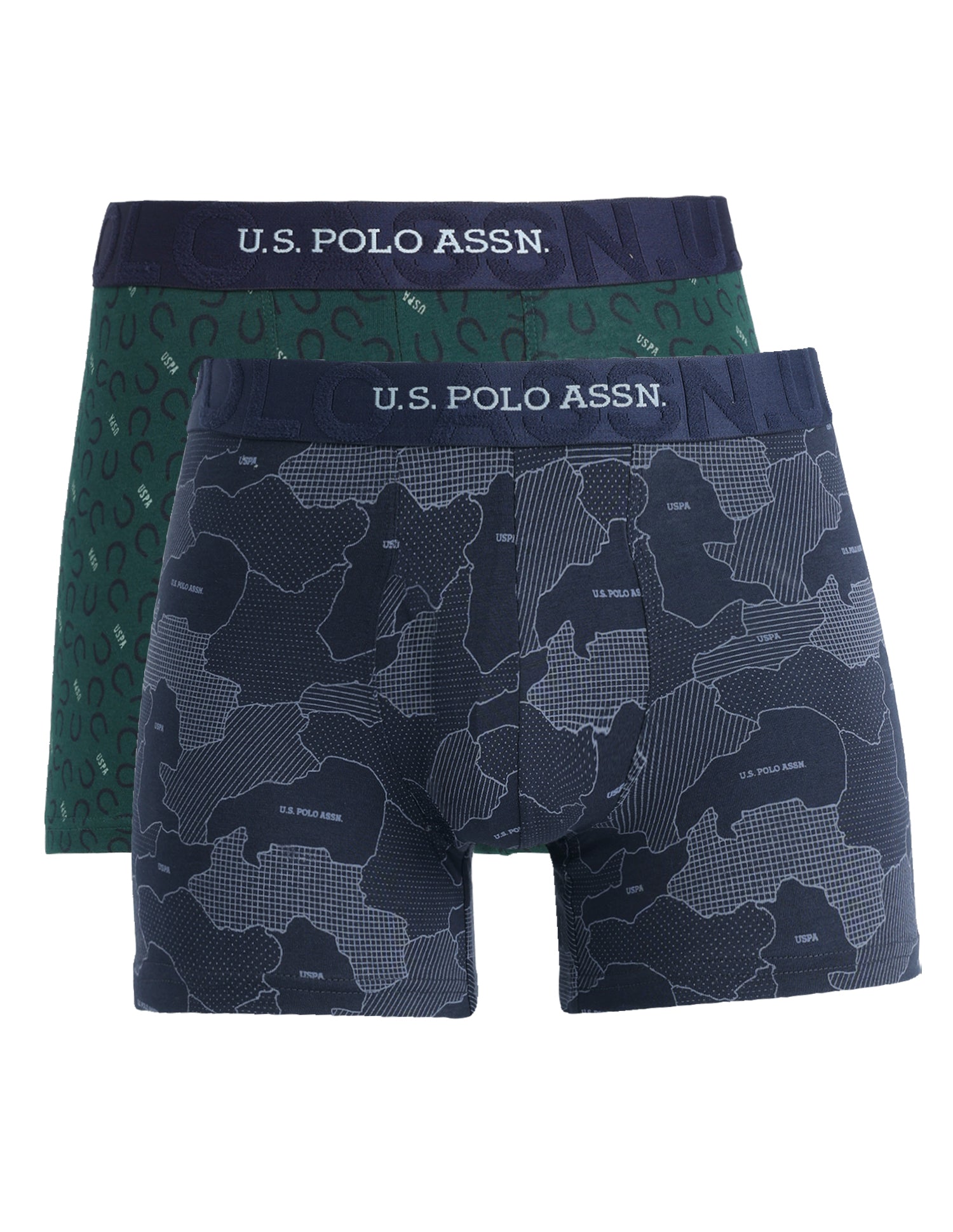 Printed Cotton Stretch Essential OET23 Trunk - Pack Of 2 Bistro Green/Oceana - U.S. Polo Assn. India | Large