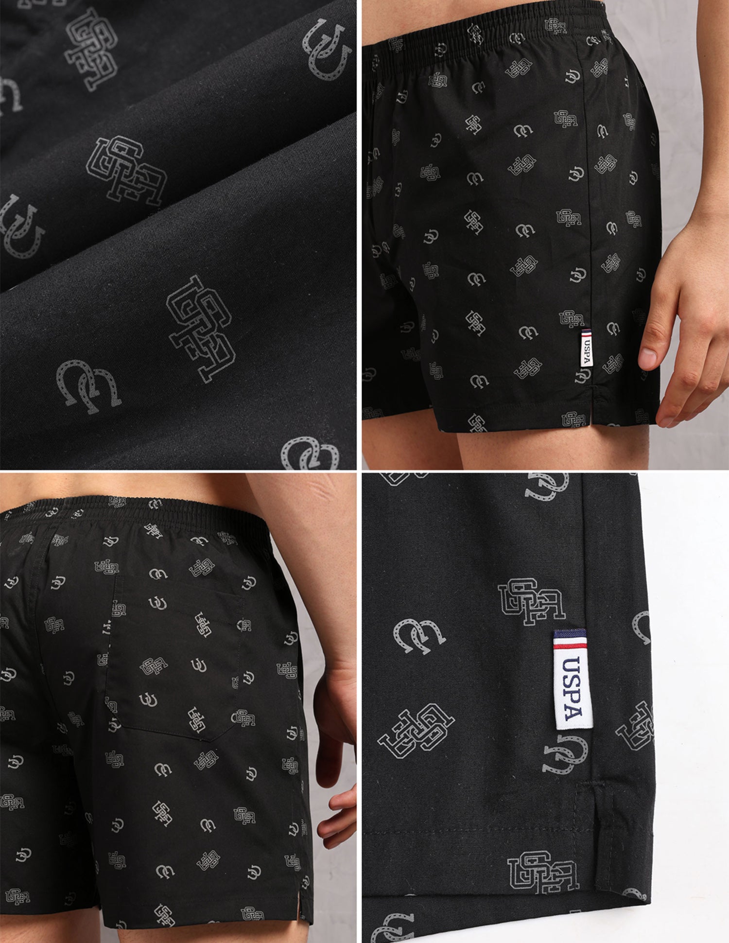 Cotton Printed OEX12 Boxers - Pack Of 1 Black - U.S. POLO ASSN. | Large