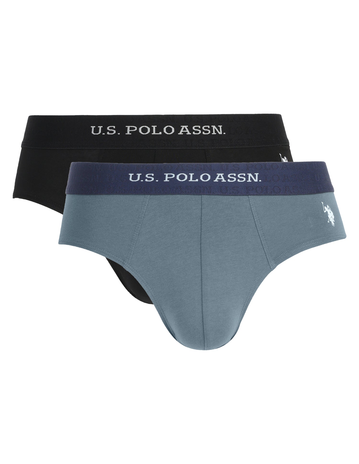 Antibacterial Dual Layered OEB21 Brief - Pack Of 2 Black/Stromy Weather - U.S. Polo Assn. India | Large
