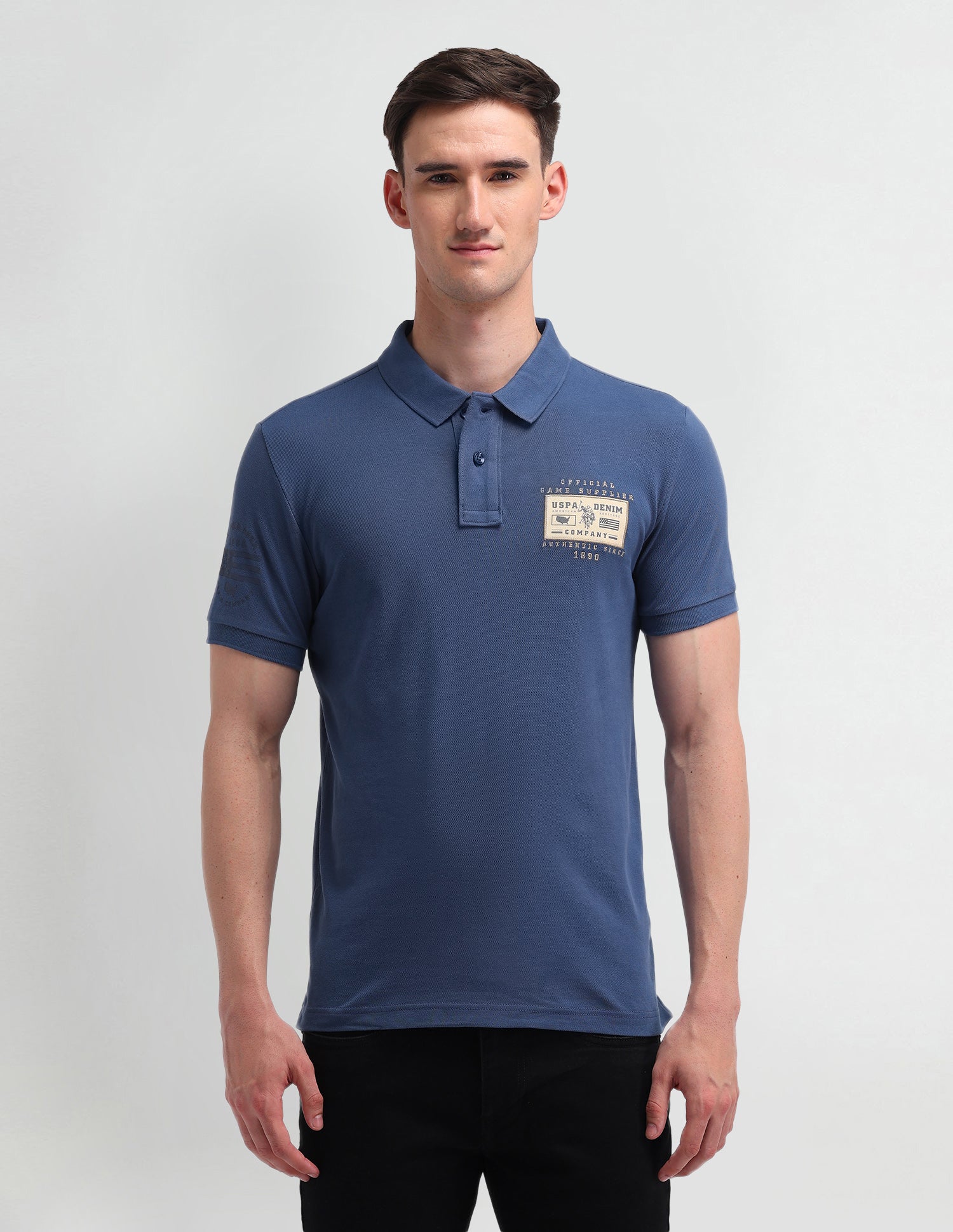 Solid Muscle Fit Polo Shirt Conbalt Blue - U.S. Polo Assn. India | Large