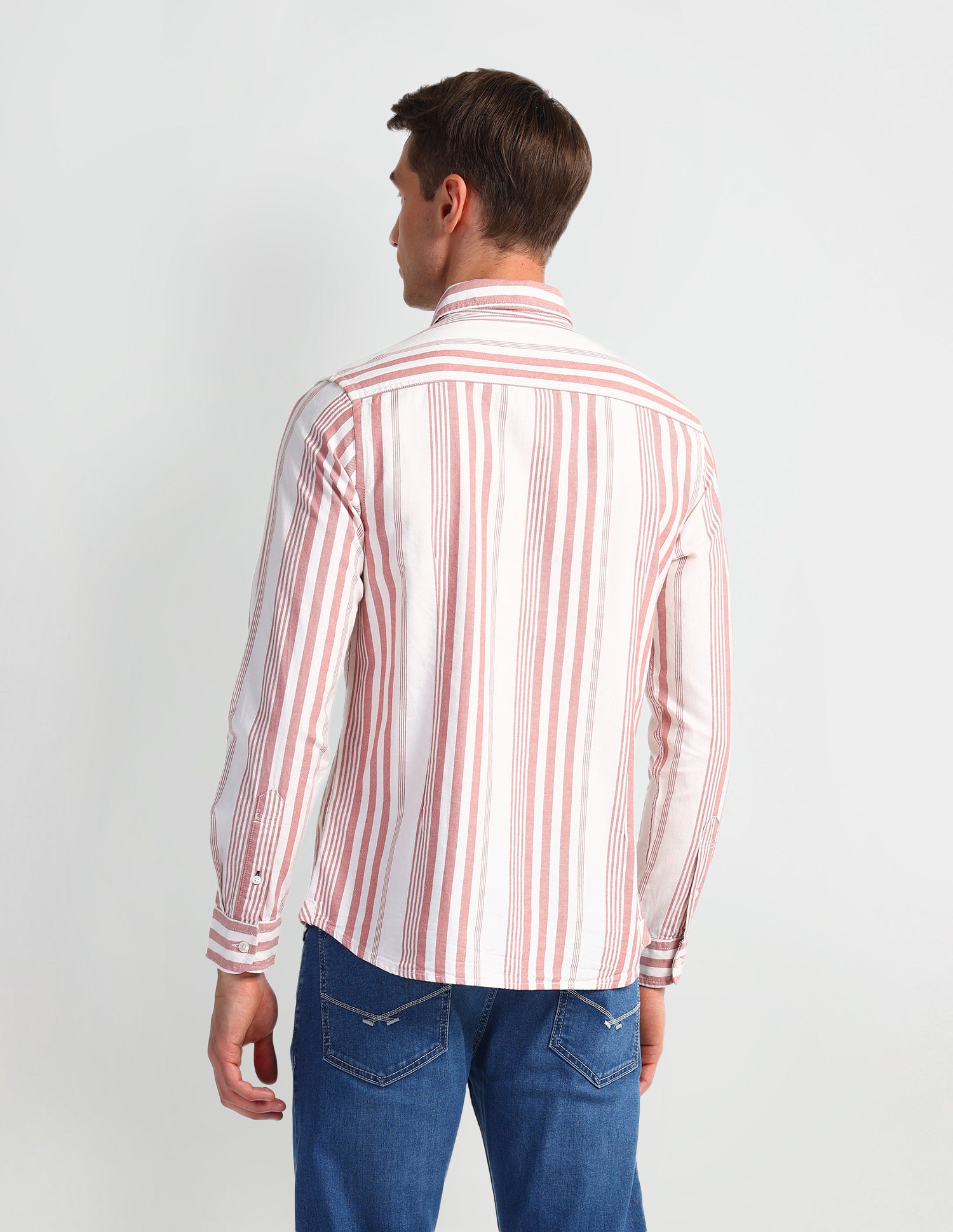 Vertical Striped Slim Fit Shirt Red - U.S. Polo Assn. India | Large