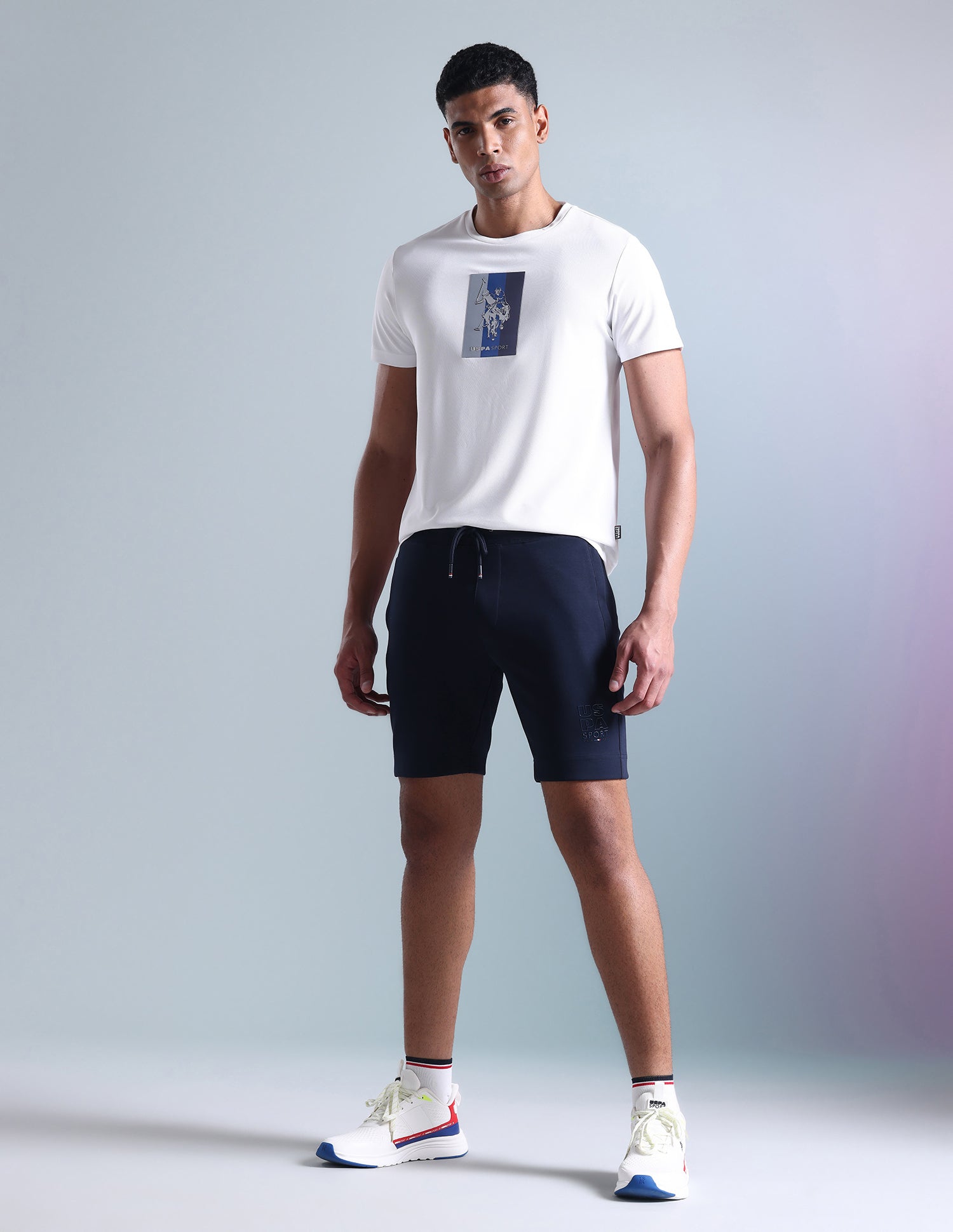 Solid Slim Fit Active Shorts Navy - U.S. Polo Assn. India | Large