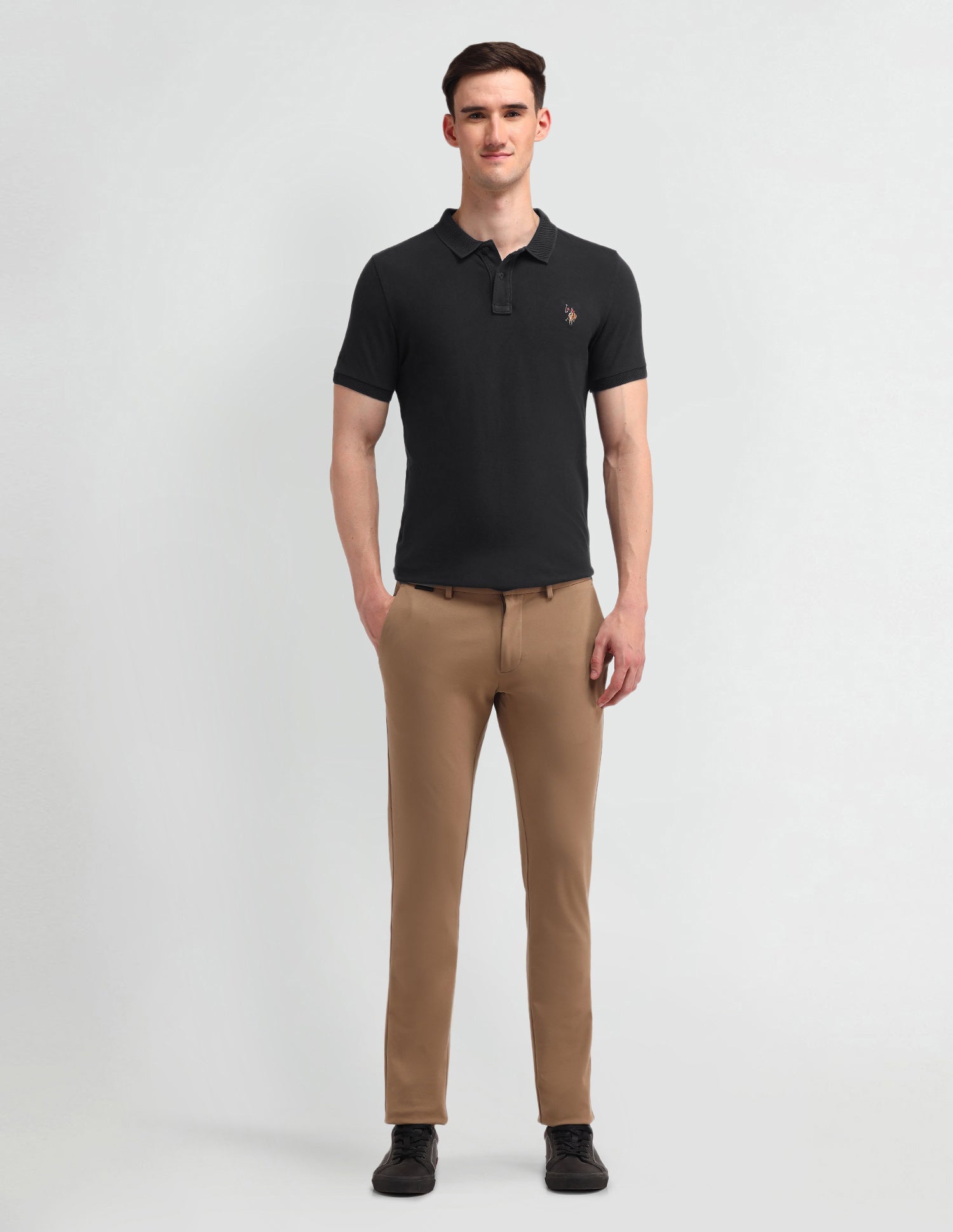 Solid Muscle Fit Polo Shirt Grey - U.S. POLO ASSN. | Large