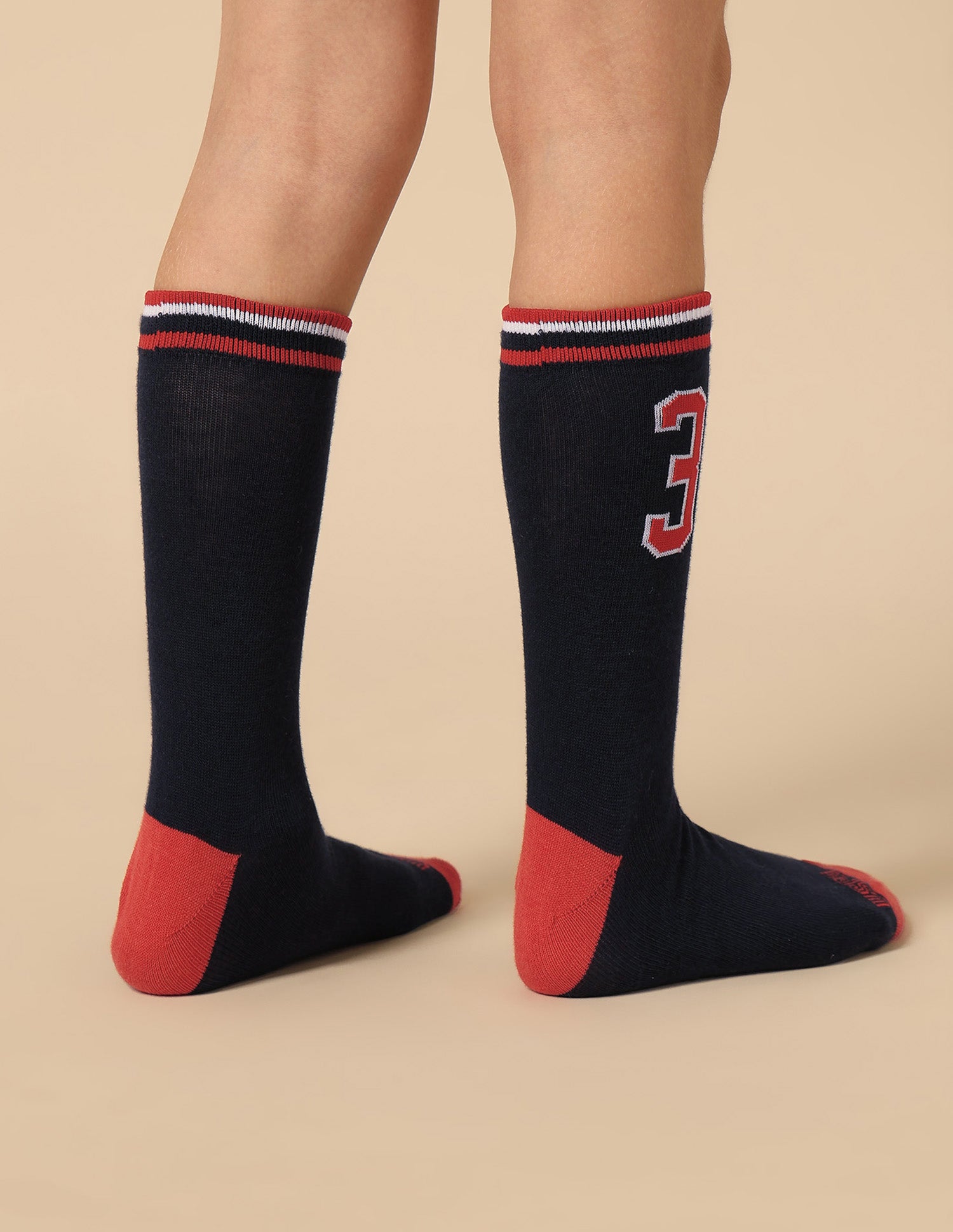 Boys Mid-Calf Length KS003 Socks - Pack Of 3 Skydiver/White/Blue - U.S. POLO ASSN. | Large