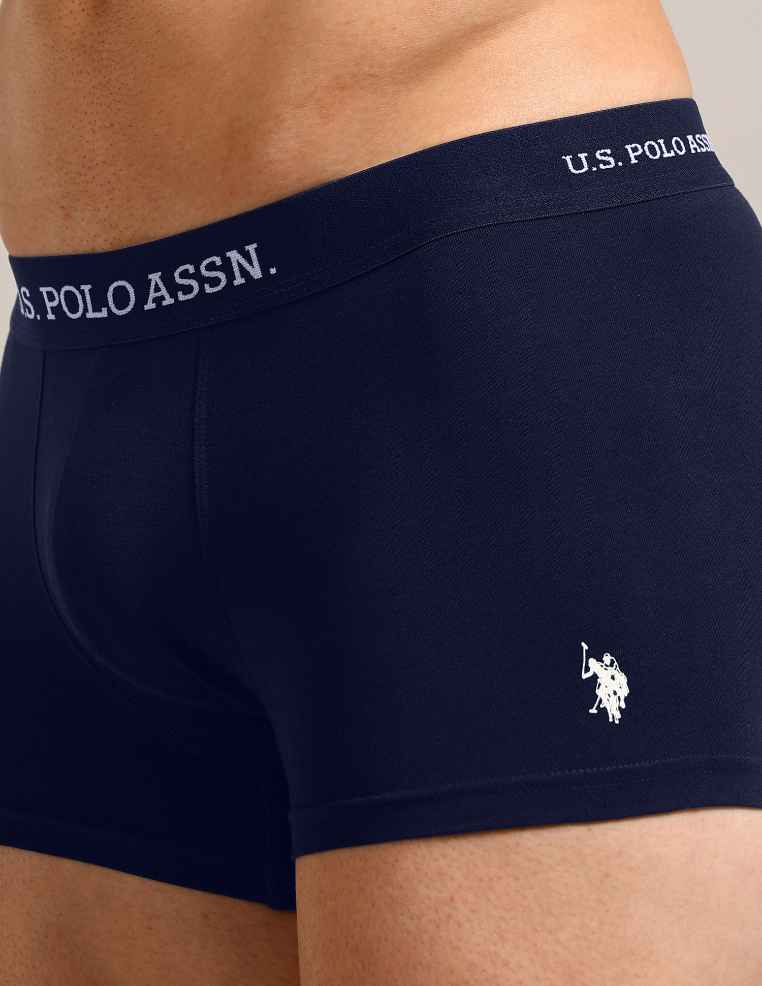 Anti Microbial Solid OET13 Trunks - Pack Of 5 Navy, Burgandy, Black, Rust & Blue - U.S. Polo Assn. India | Large
