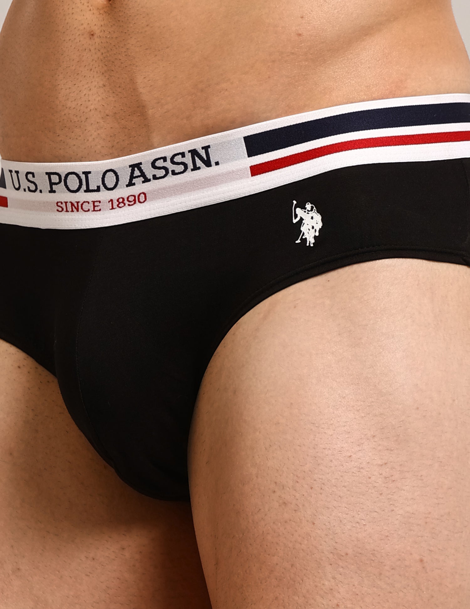 Solid Cotton I006-P5 Briefs - Pack Of 5 Multi-colour - U.S. Polo Assn. India | Large