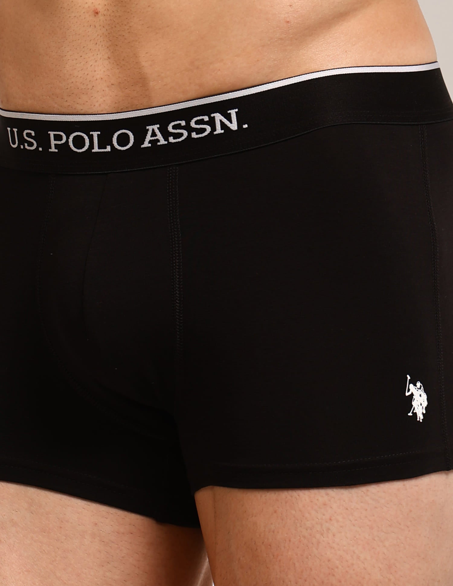 Solid Elastic Waistband ET004-P5 Trunks - Pack Of 5 Multi-colour - U.S. Polo Assn. India | Large