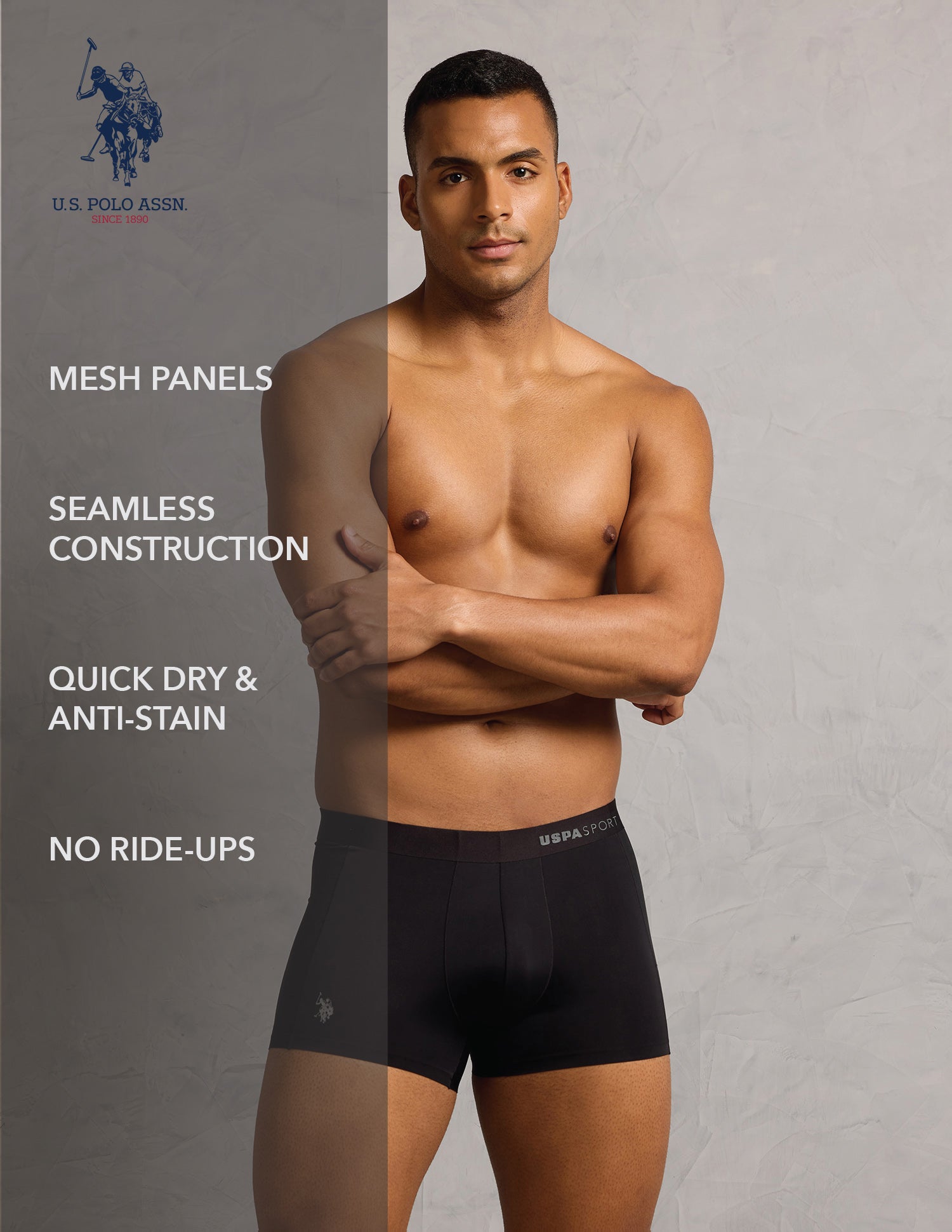 Micro Fibre Seamless High Stretch Trunk Black - U.S. POLO ASSN. | Large