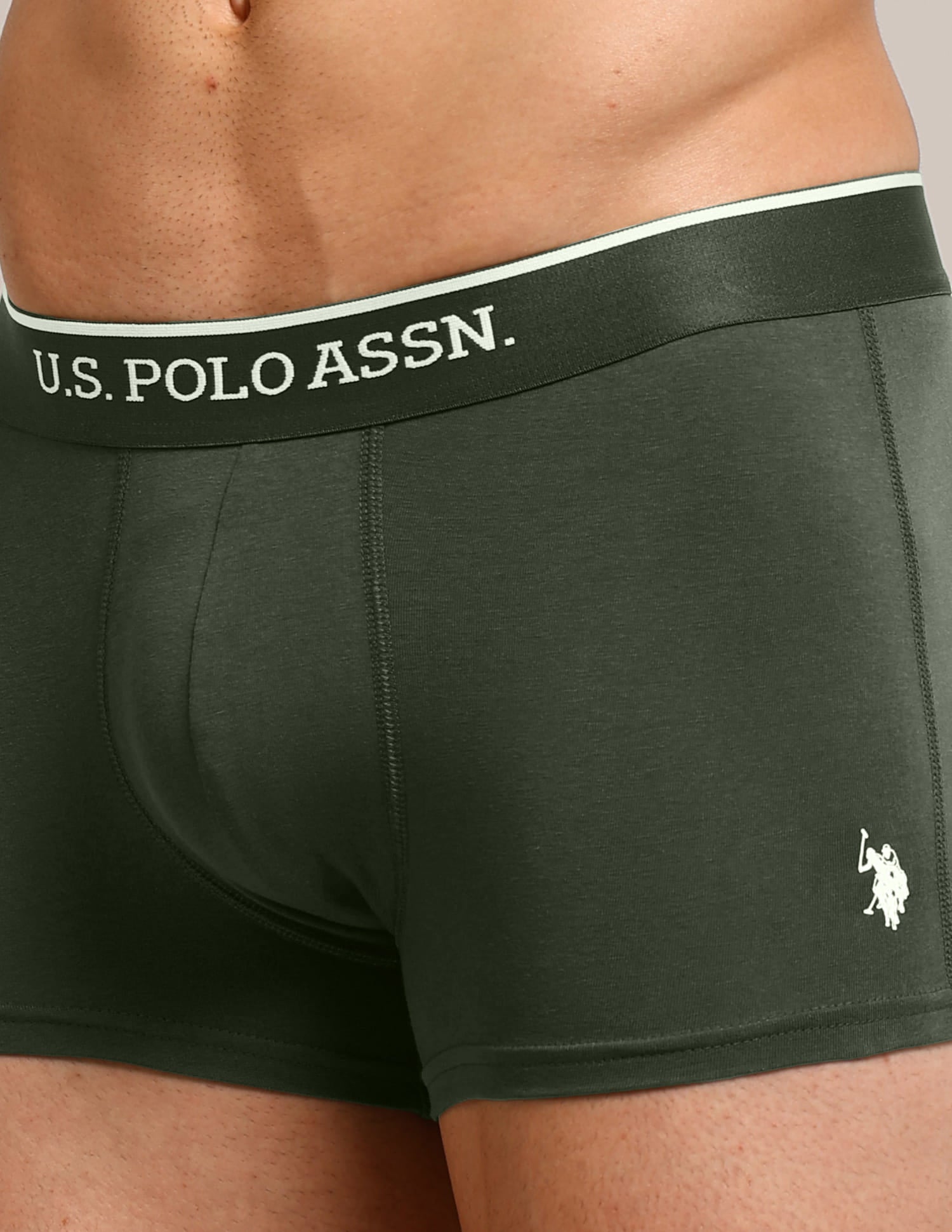Solid Elastic Waistband ET004-P5 Trunks - Pack Of 5 Multi-colour - U.S. Polo Assn. India | Large