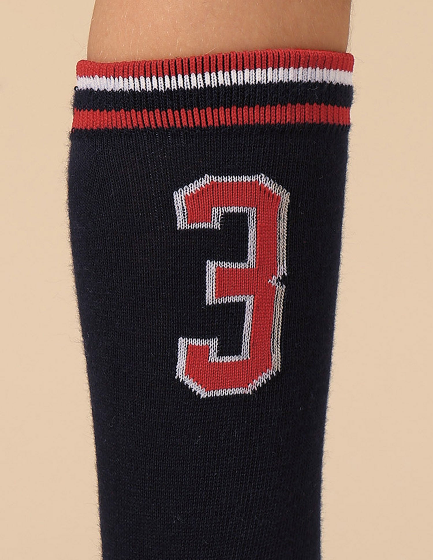 Boys Mid-Calf Length KS003 Socks - Pack Of 3 Skydiver/White/Blue - U.S. POLO ASSN. | Large