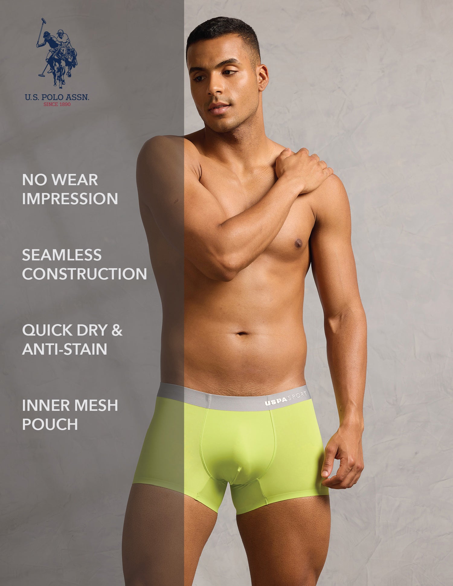 Micro Fibre Seamless Ultra-Light Trunk Lime Punch - U.S. POLO ASSN. | Large