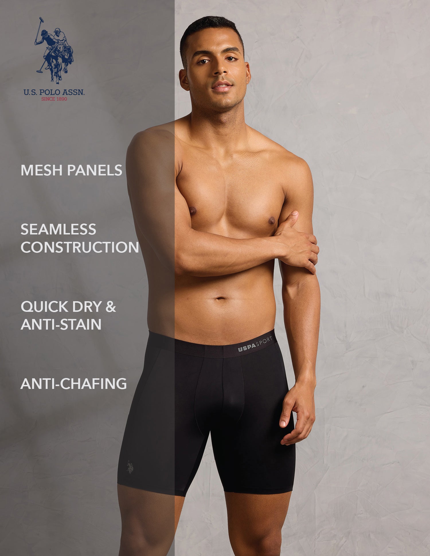 Micro Fibre Seamless Long Trunk Black - U.S. POLO ASSN. | Large