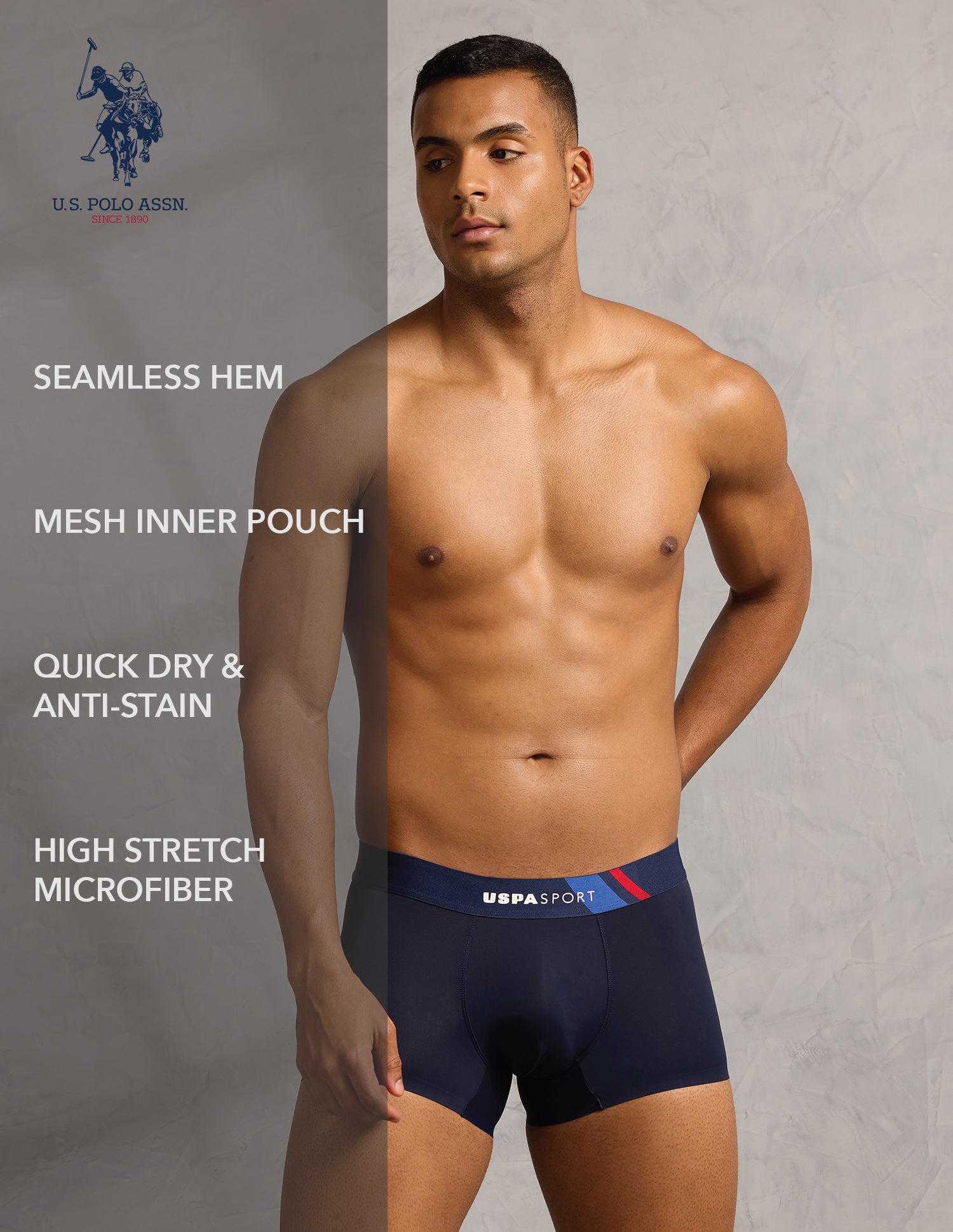 Micro Fibre High Stretch Trunk Navy - U.S. POLO ASSN. | Large