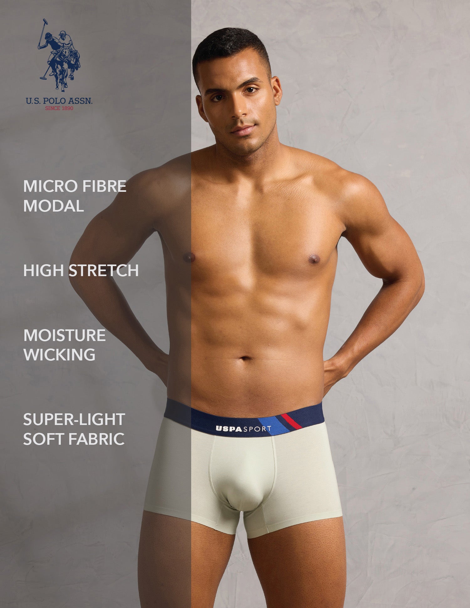 Micro Fibre Super Soft Modal Trunk Pastel Green - U.S. POLO ASSN. | Large