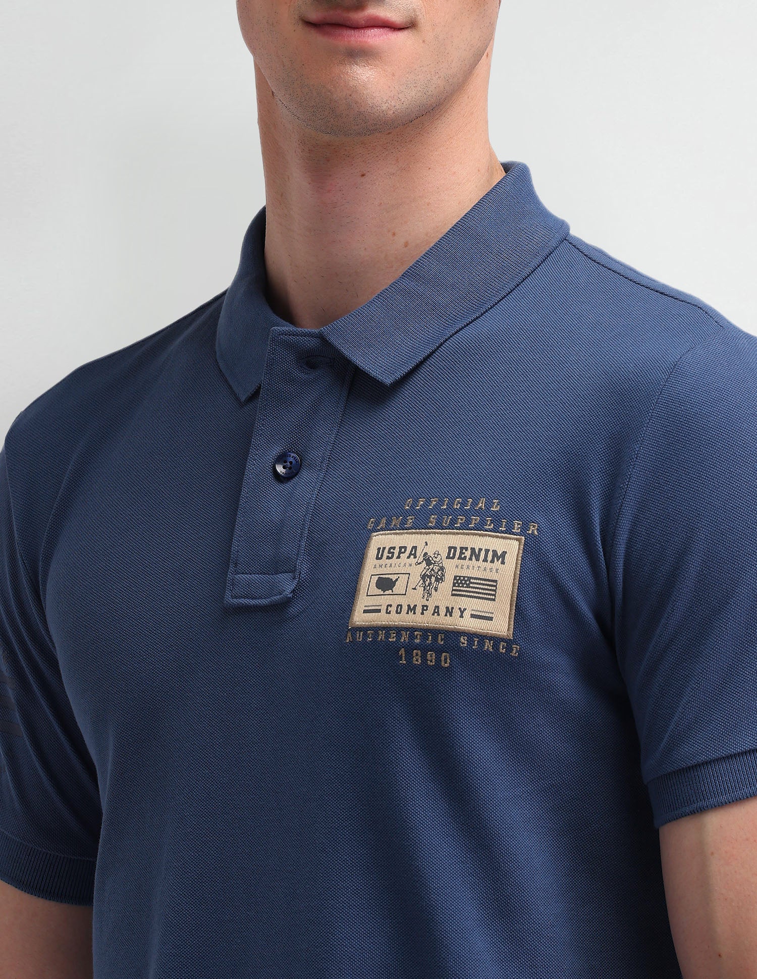 Solid Muscle Fit Polo Shirt Conbalt Blue - U.S. Polo Assn. India | Large