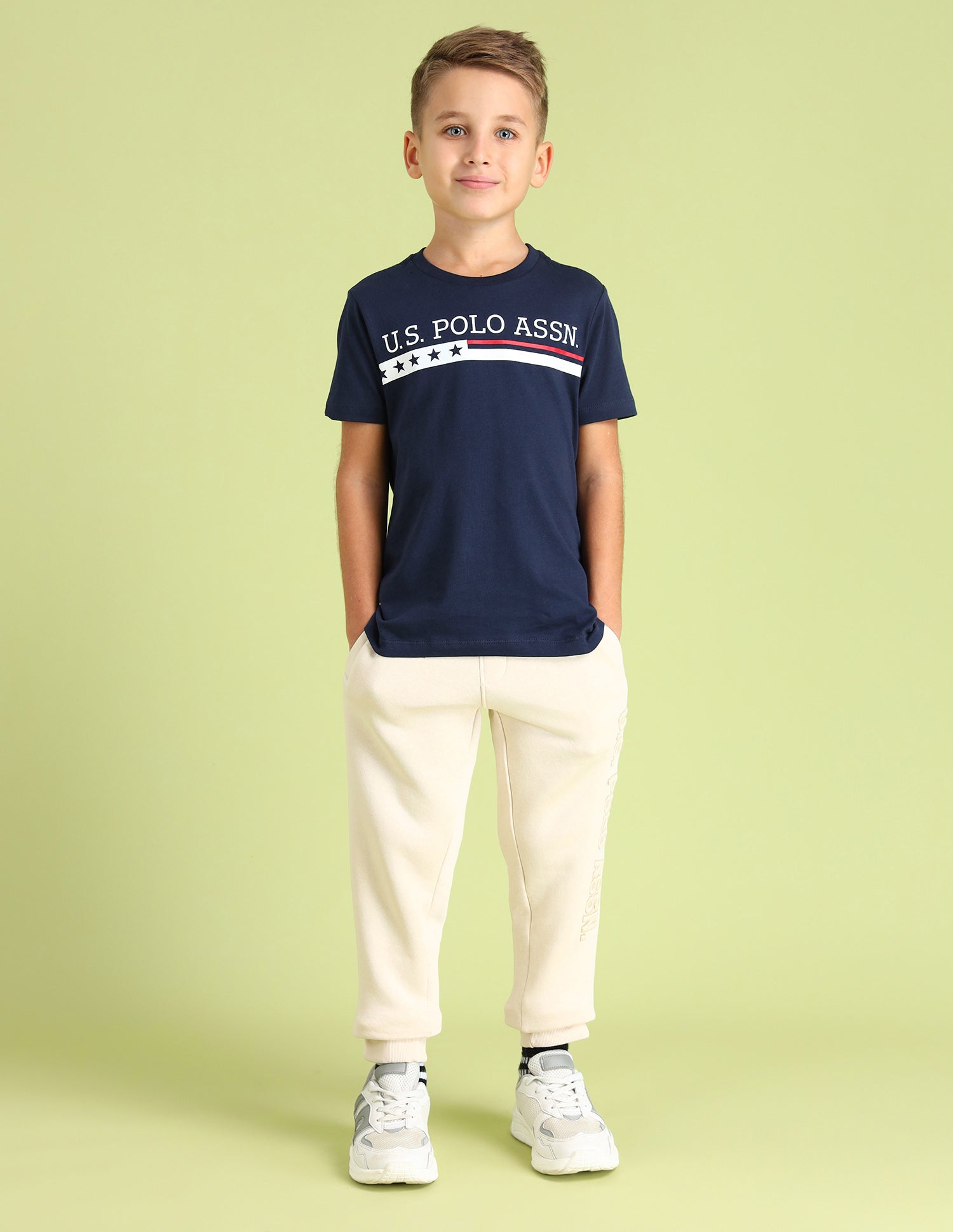 Boys Crew Neck Brand Printed T-Shirt Navy - U.S. Polo Assn. India | Large