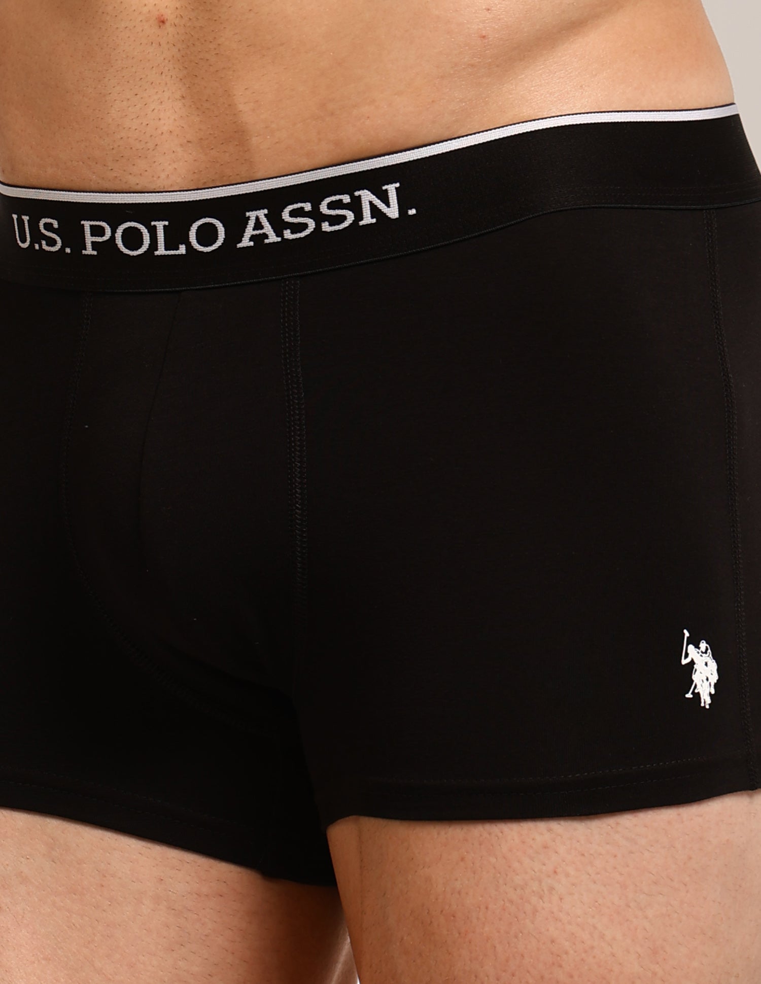 Solid Mid Rise ET004-P5 Trunks - Pack Of 5 Multi-colour - U.S. Polo Assn. India | Large